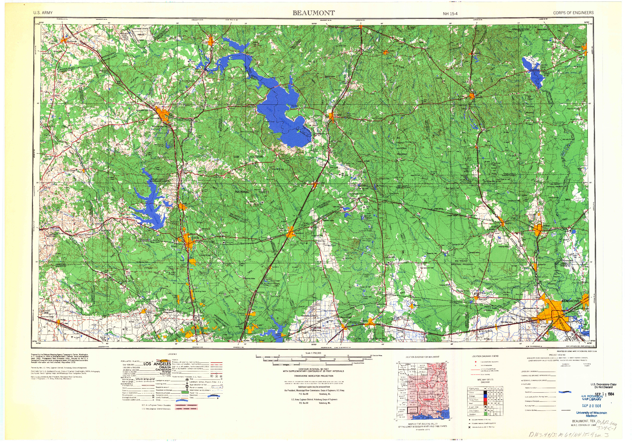 USGS 1:250000-SCALE QUADRANGLE FOR BEAUMONT, TX 1984