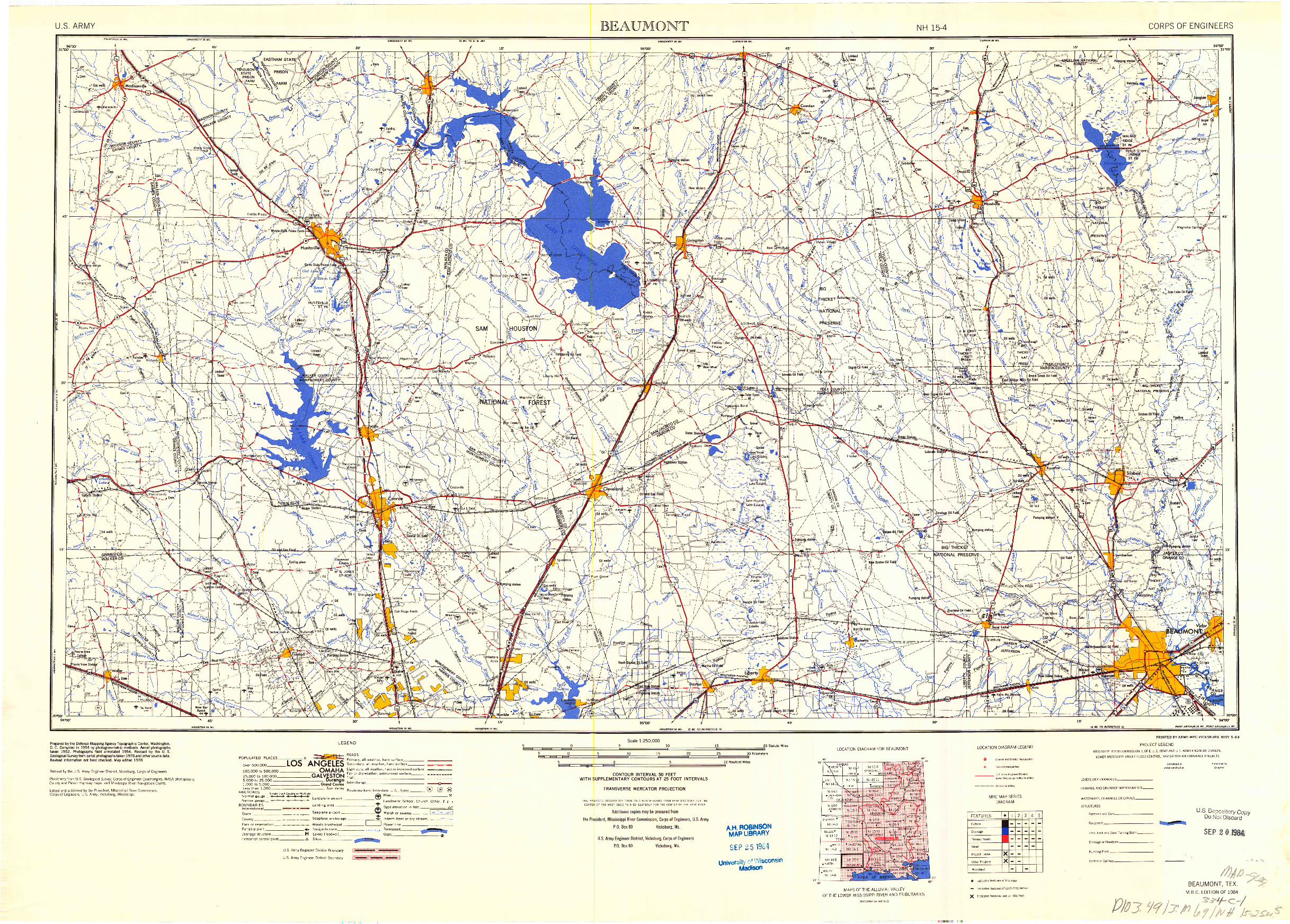 USGS 1:250000-SCALE QUADRANGLE FOR BEAUMONT, TX 1984