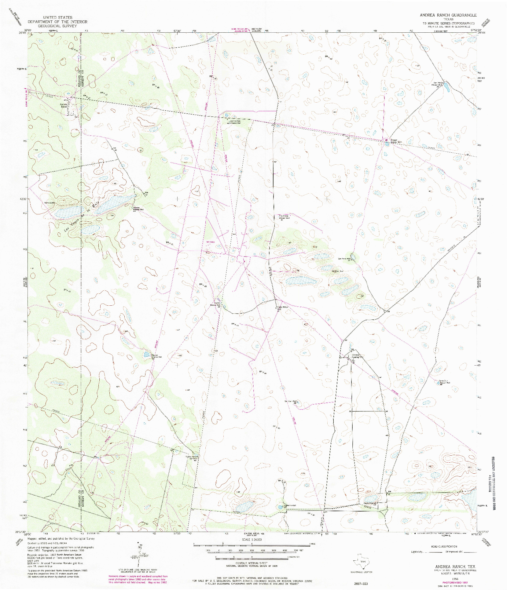 USGS 1:24000-SCALE QUADRANGLE FOR ANDREA RANCH, TX 1956