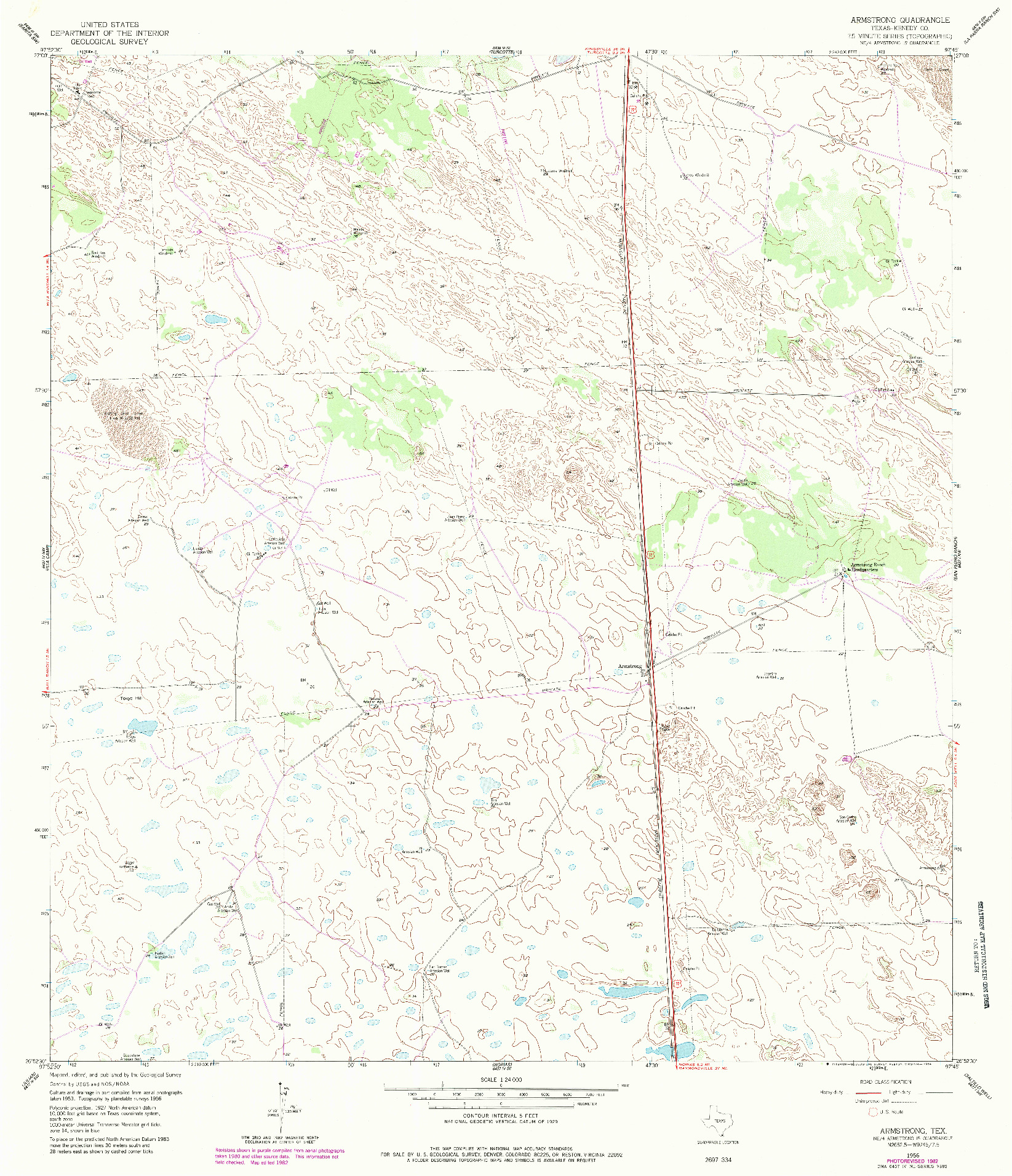USGS 1:24000-SCALE QUADRANGLE FOR ARMSTRONG, TX 1956