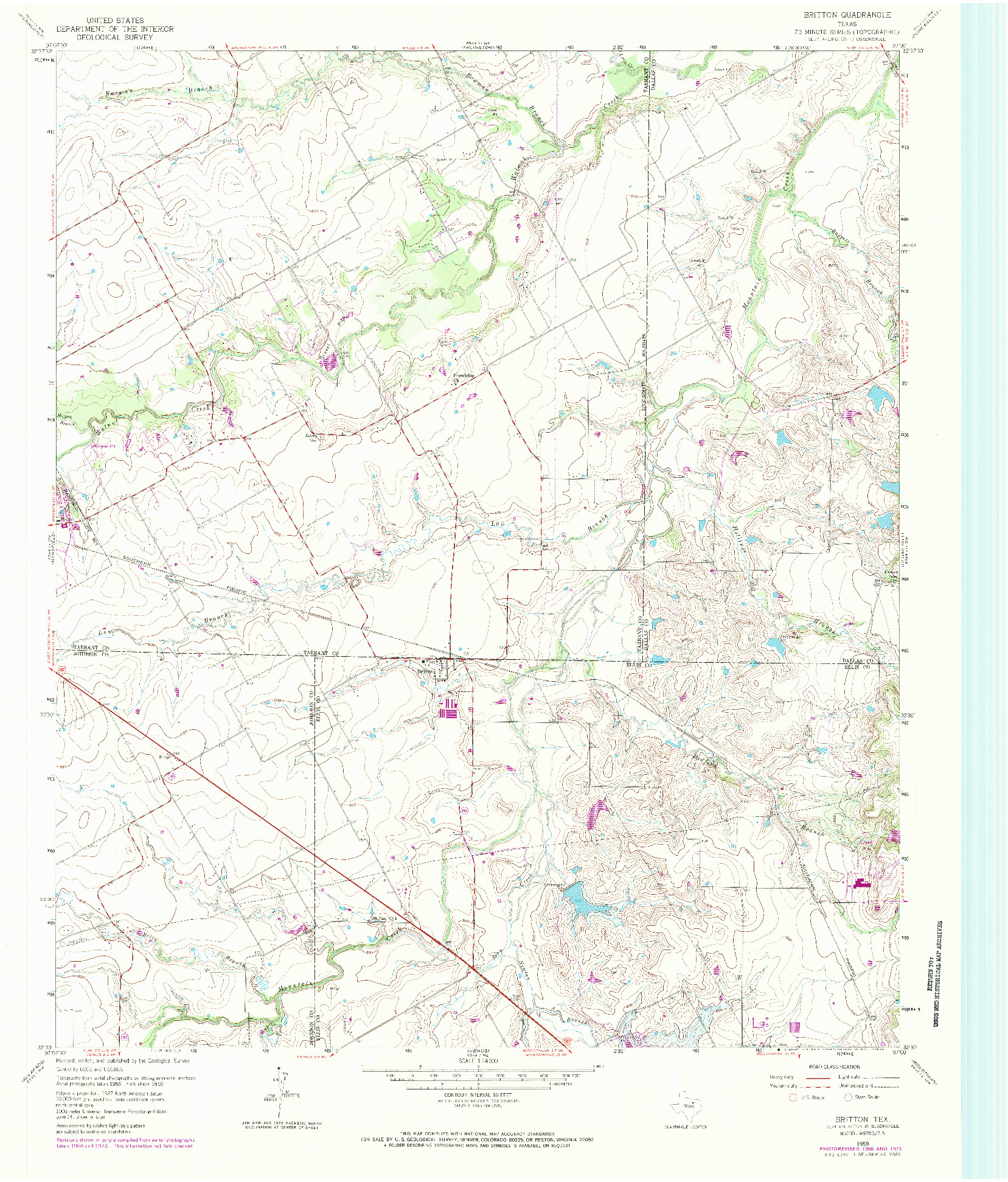 USGS 1:24000-SCALE QUADRANGLE FOR BRITTON, TX 1959
