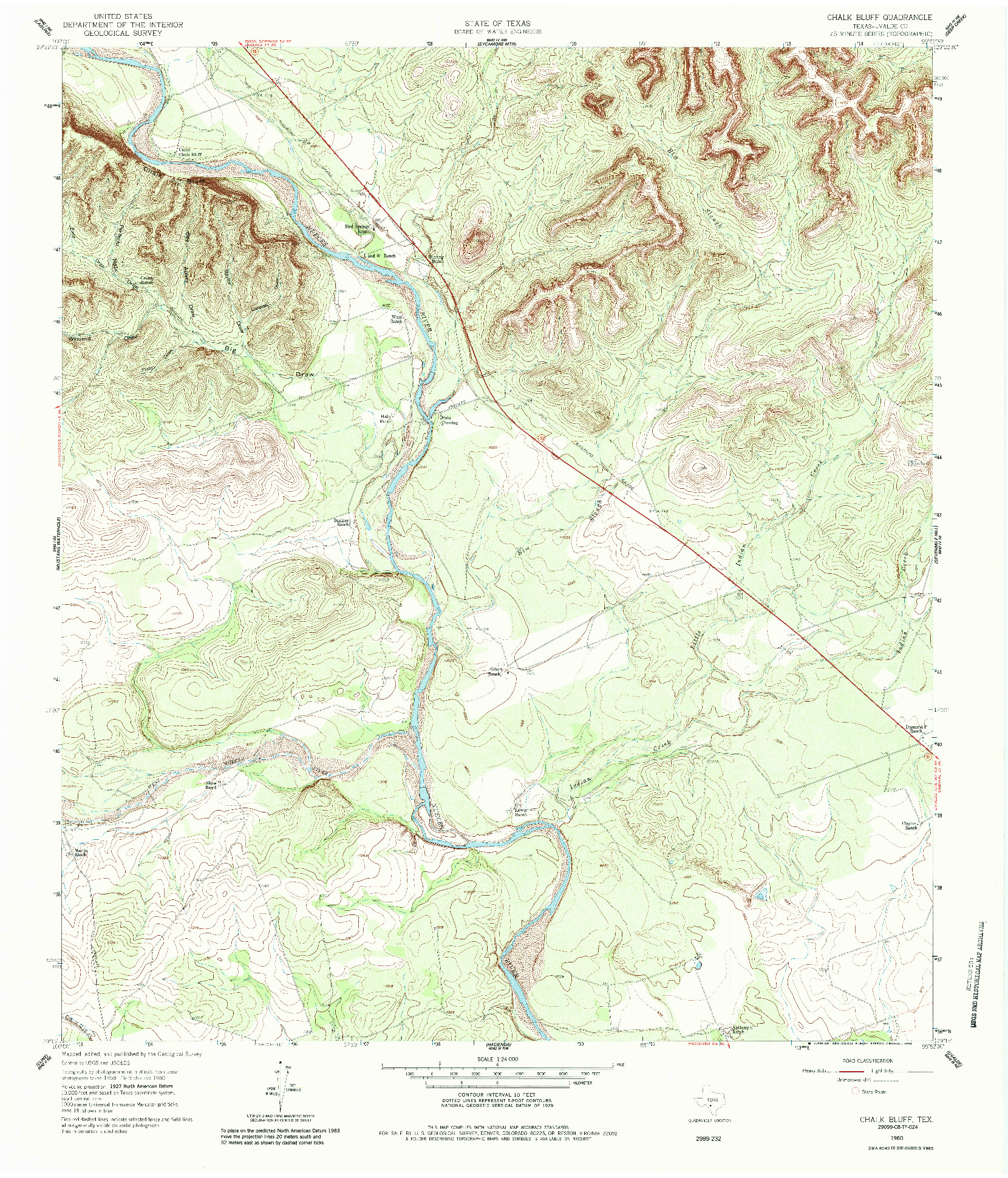 USGS 1:24000-SCALE QUADRANGLE FOR CHALK BLUFF, TX 1960