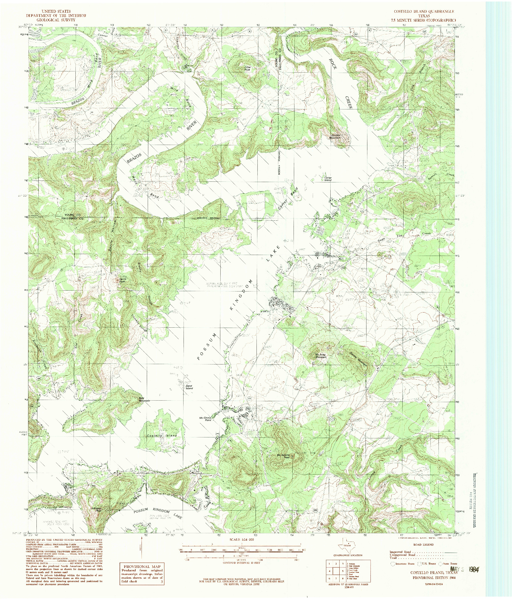 USGS 1:24000-SCALE QUADRANGLE FOR COSTELLO ISLAND, TX 1984