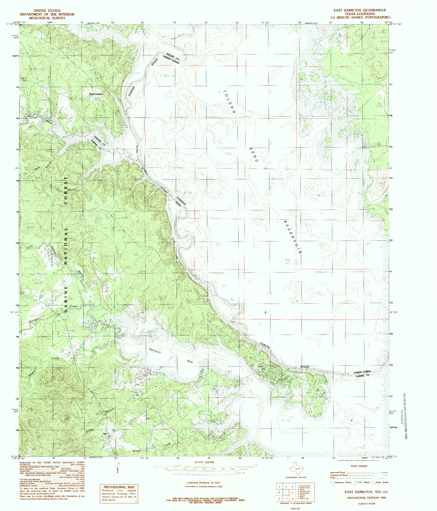 USGS 1:24000-SCALE QUADRANGLE FOR EAST HAMILTON, TX 1984