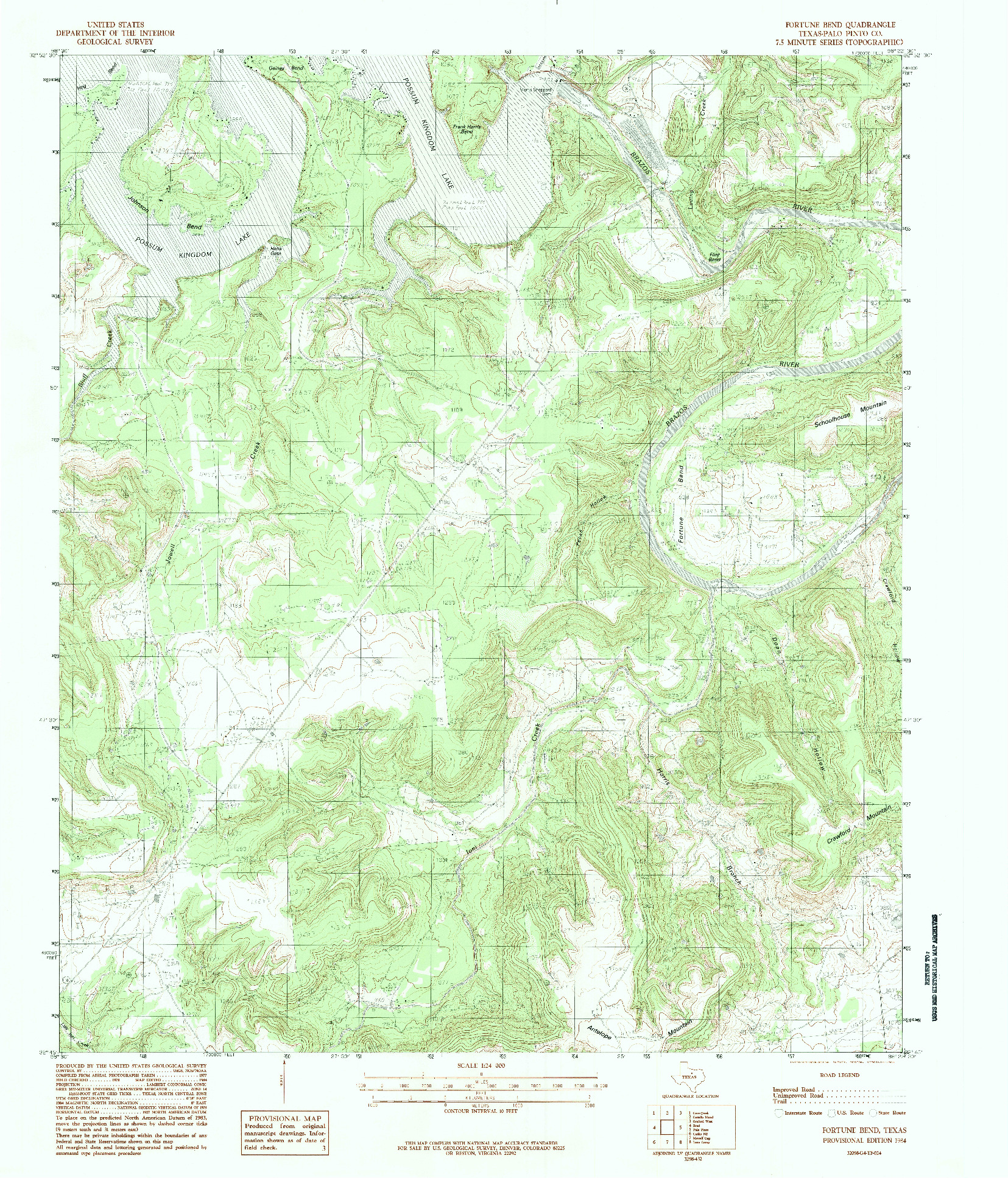 USGS 1:24000-SCALE QUADRANGLE FOR FORTUNE BEND, TX 1984