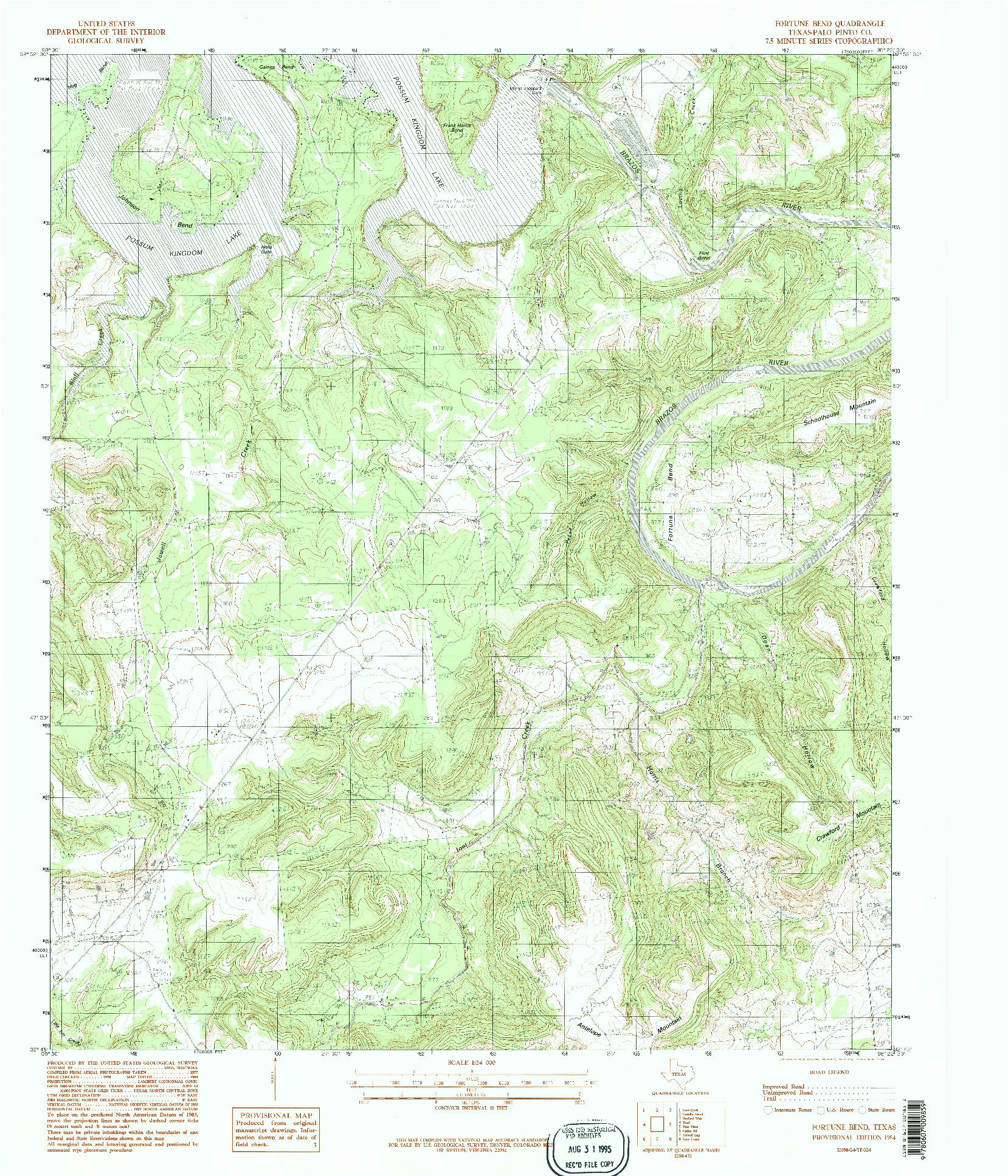 USGS 1:24000-SCALE QUADRANGLE FOR FORTUNE BEND, TX 1984