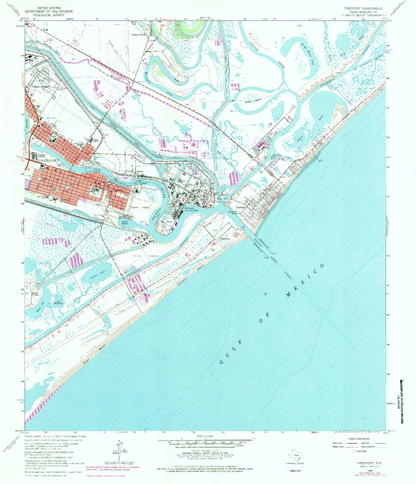 USGS 1:24000-SCALE QUADRANGLE FOR FREEPORT, TX 1964