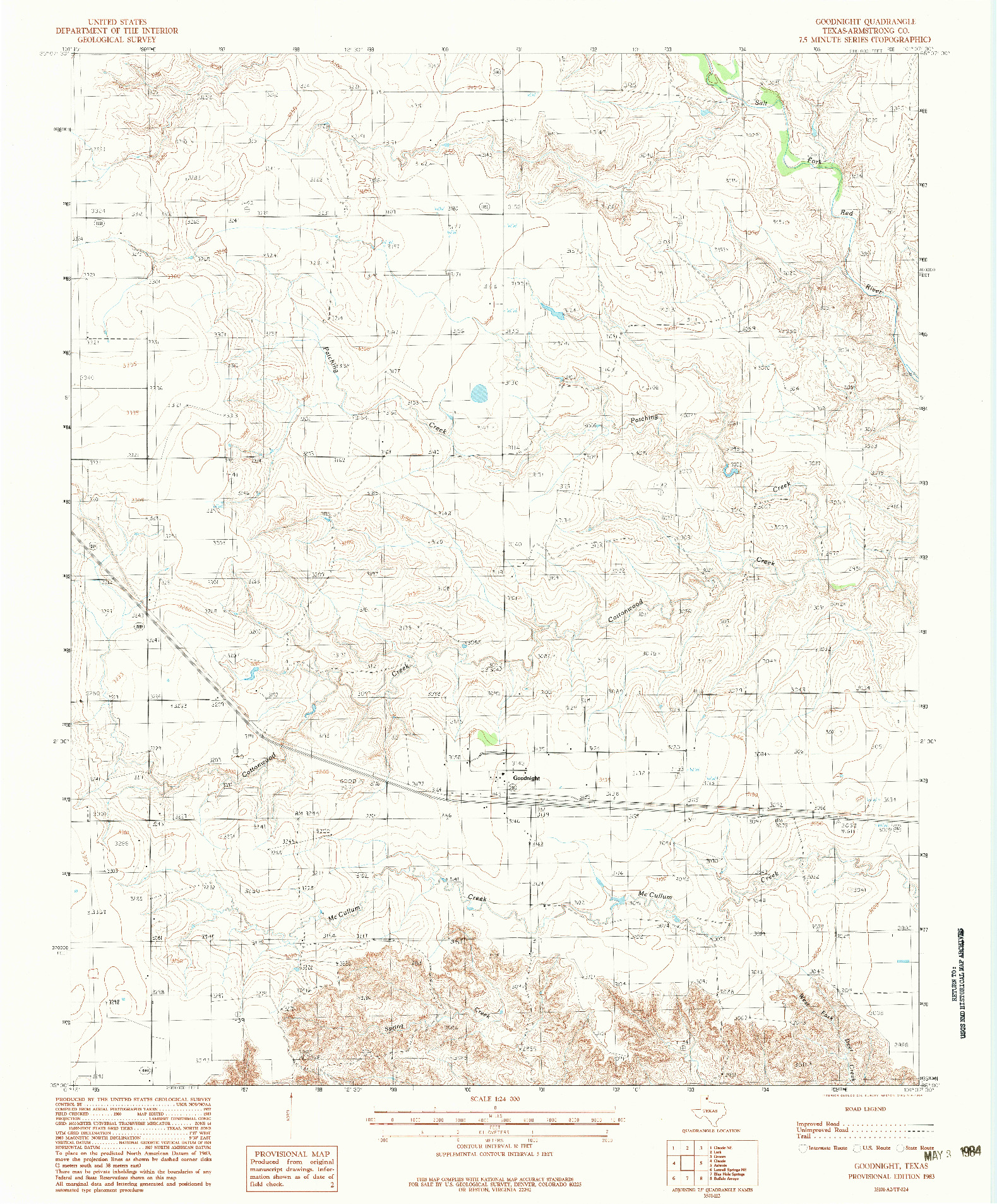 USGS 1:24000-SCALE QUADRANGLE FOR GOODNIGHT, TX 1983