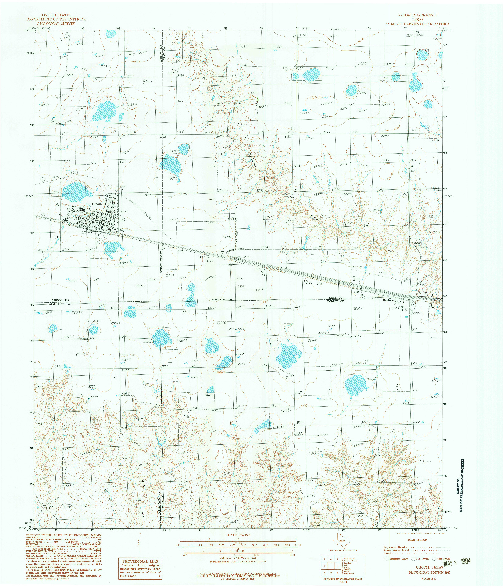 USGS 1:24000-SCALE QUADRANGLE FOR GROOM, TX 1983