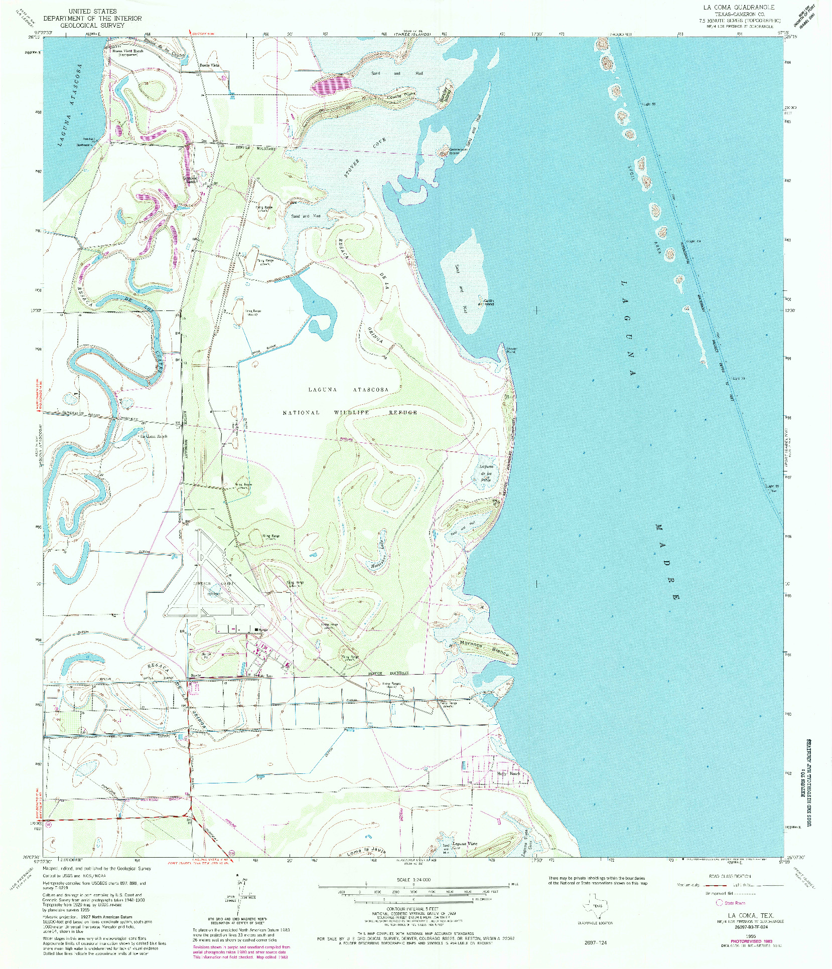 USGS 1:24000-SCALE QUADRANGLE FOR LA COMA, TX 1955