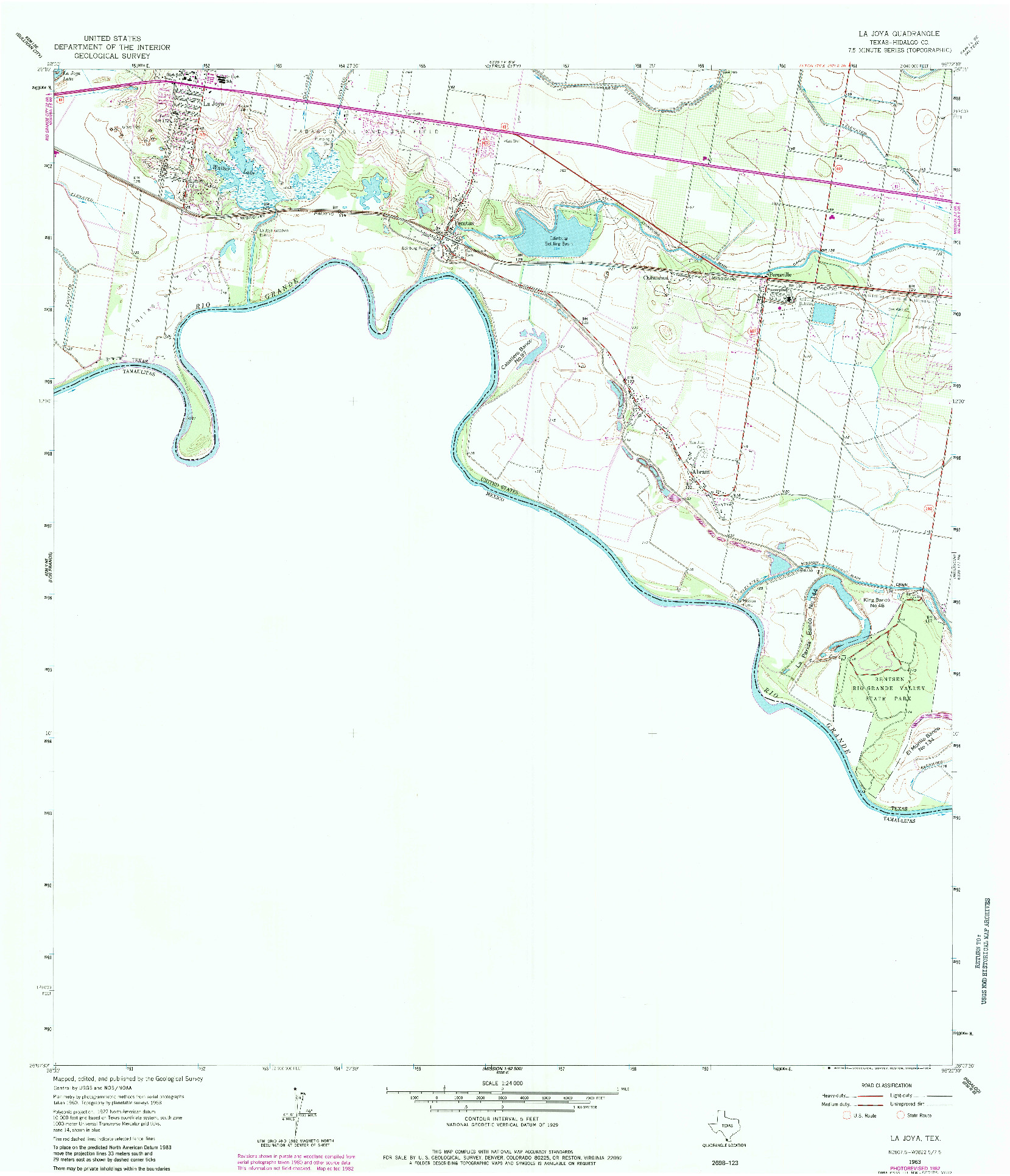 USGS 1:24000-SCALE QUADRANGLE FOR LA JOYA, TX 1963
