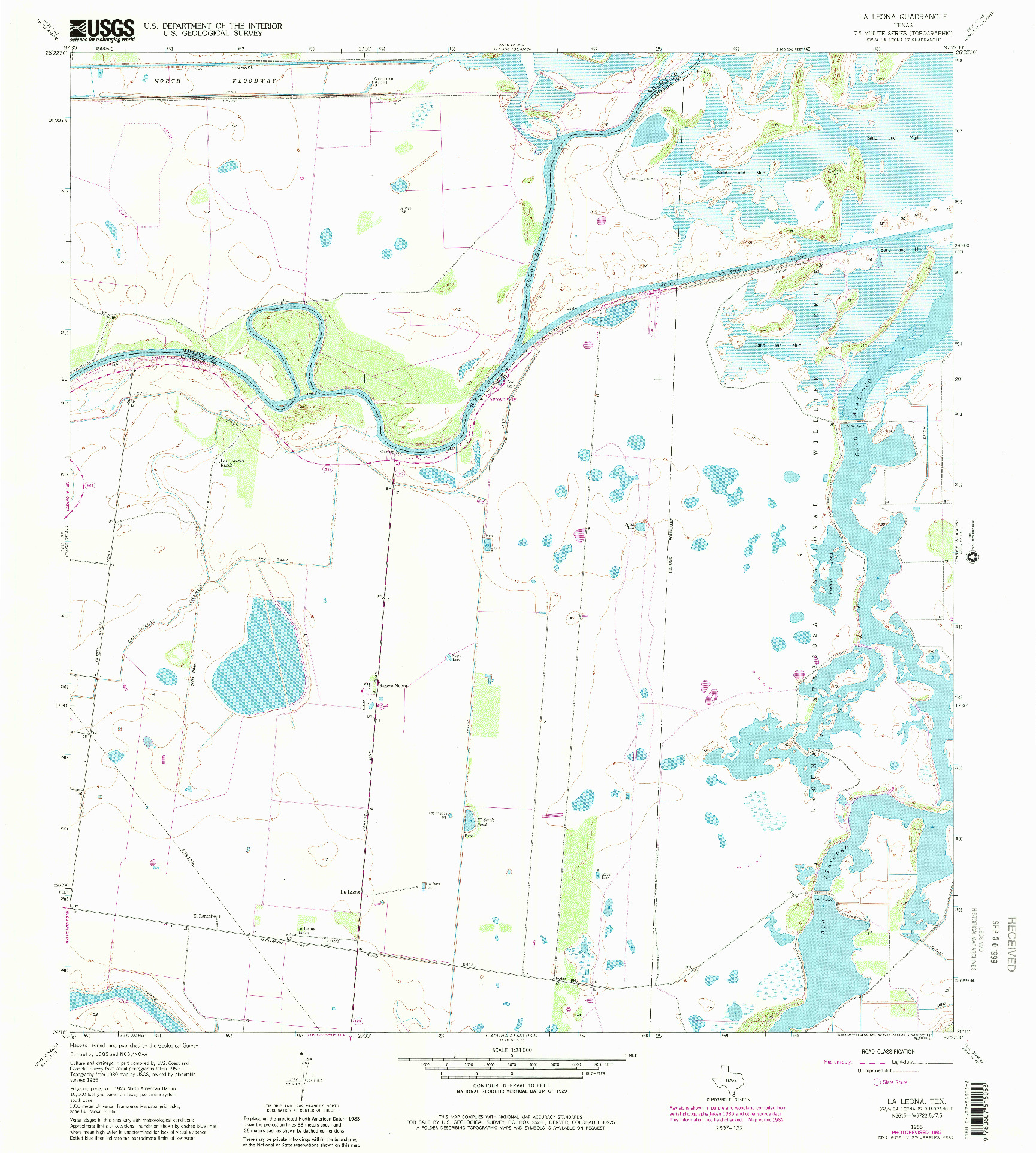 USGS 1:24000-SCALE QUADRANGLE FOR LA LEONA, TX 1955