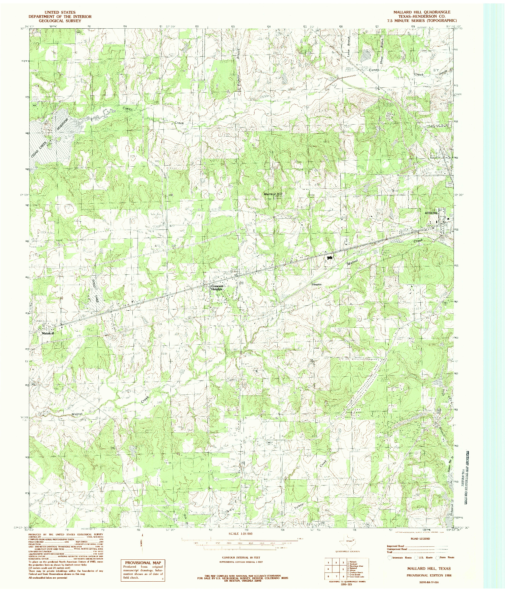 USGS 1:24000-SCALE QUADRANGLE FOR MALLARD HILL, TX 1984