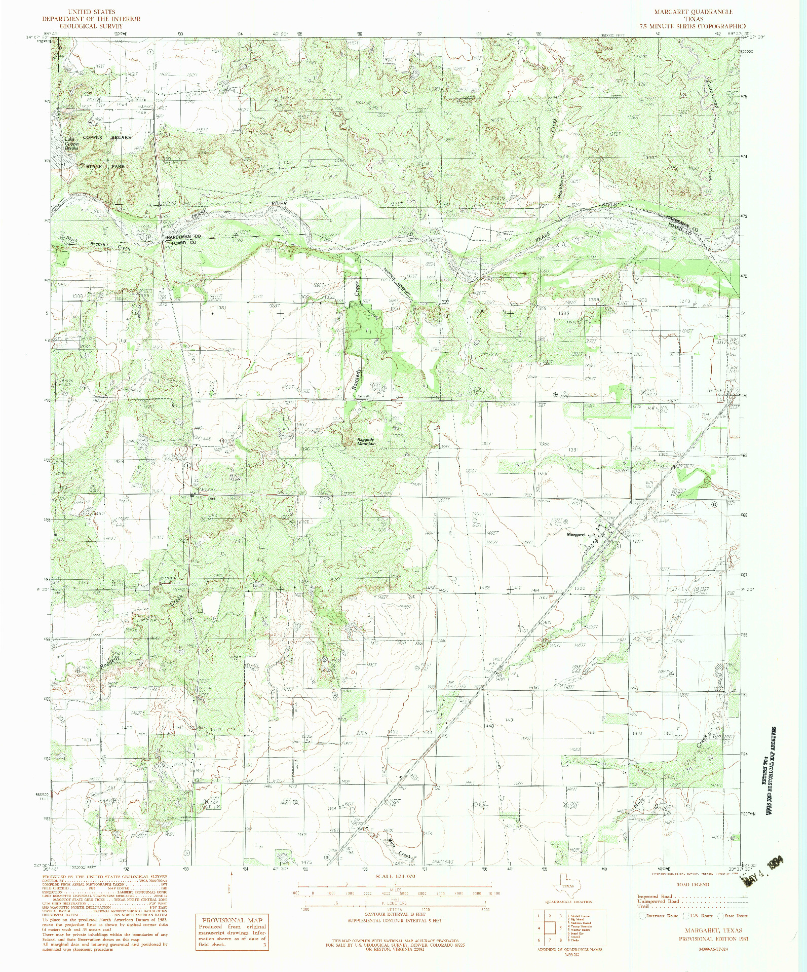 USGS 1:24000-SCALE QUADRANGLE FOR MARGARET, TX 1983