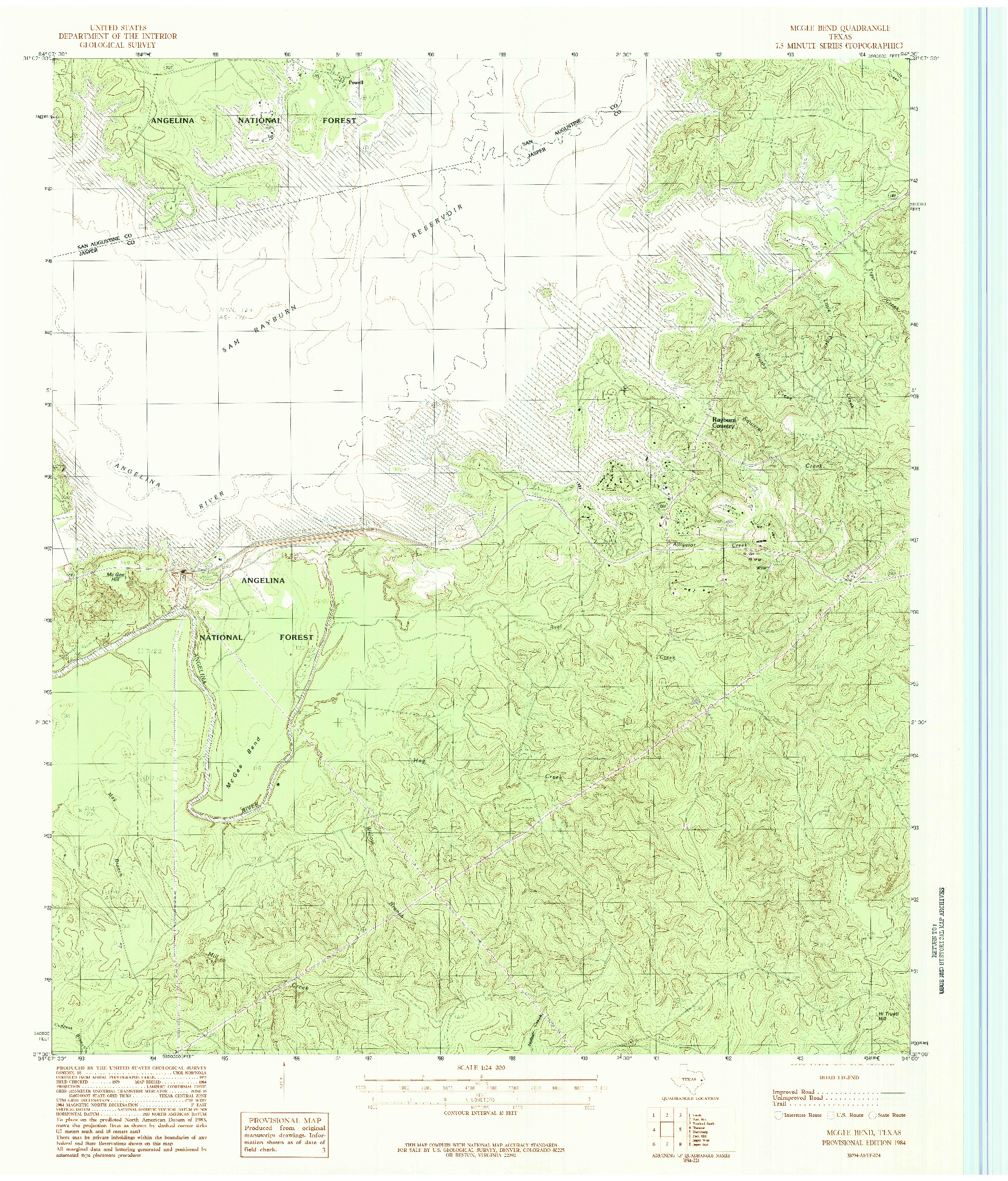USGS 1:24000-SCALE QUADRANGLE FOR MCGEE BEND, TX 1984