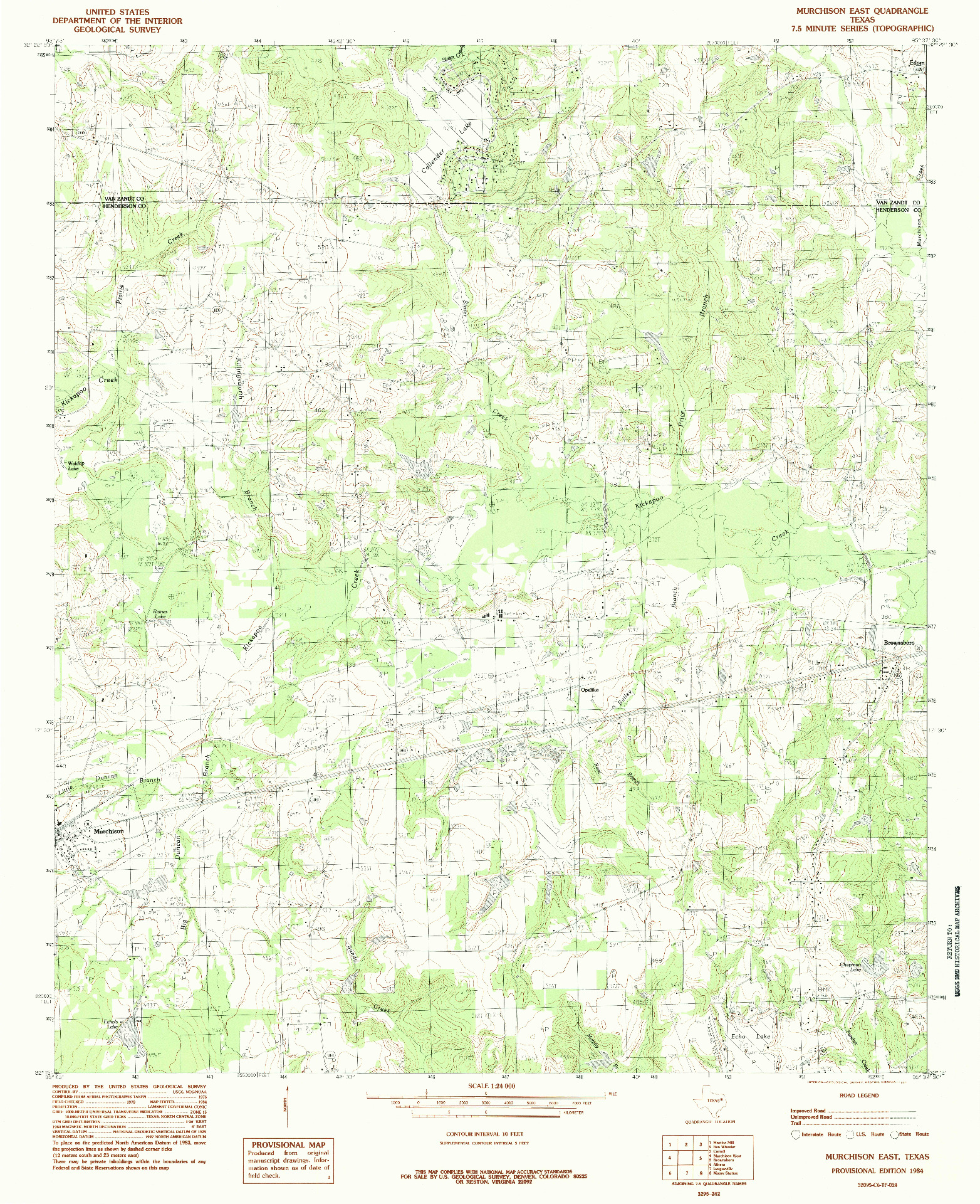 USGS 1:24000-SCALE QUADRANGLE FOR MURCHISON EAST, TX 1984