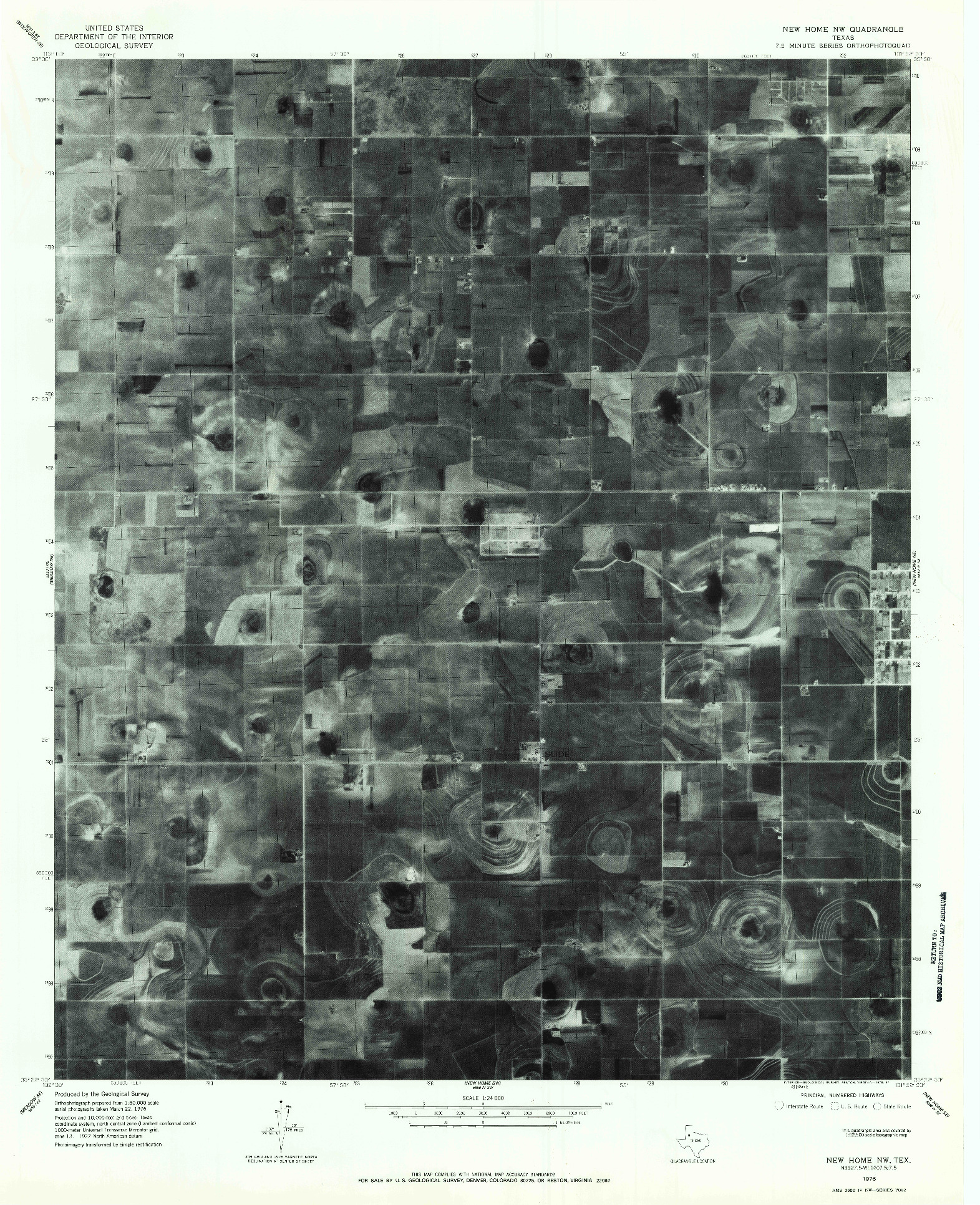 USGS 1:24000-SCALE QUADRANGLE FOR NEW HOME NW, TX 1976