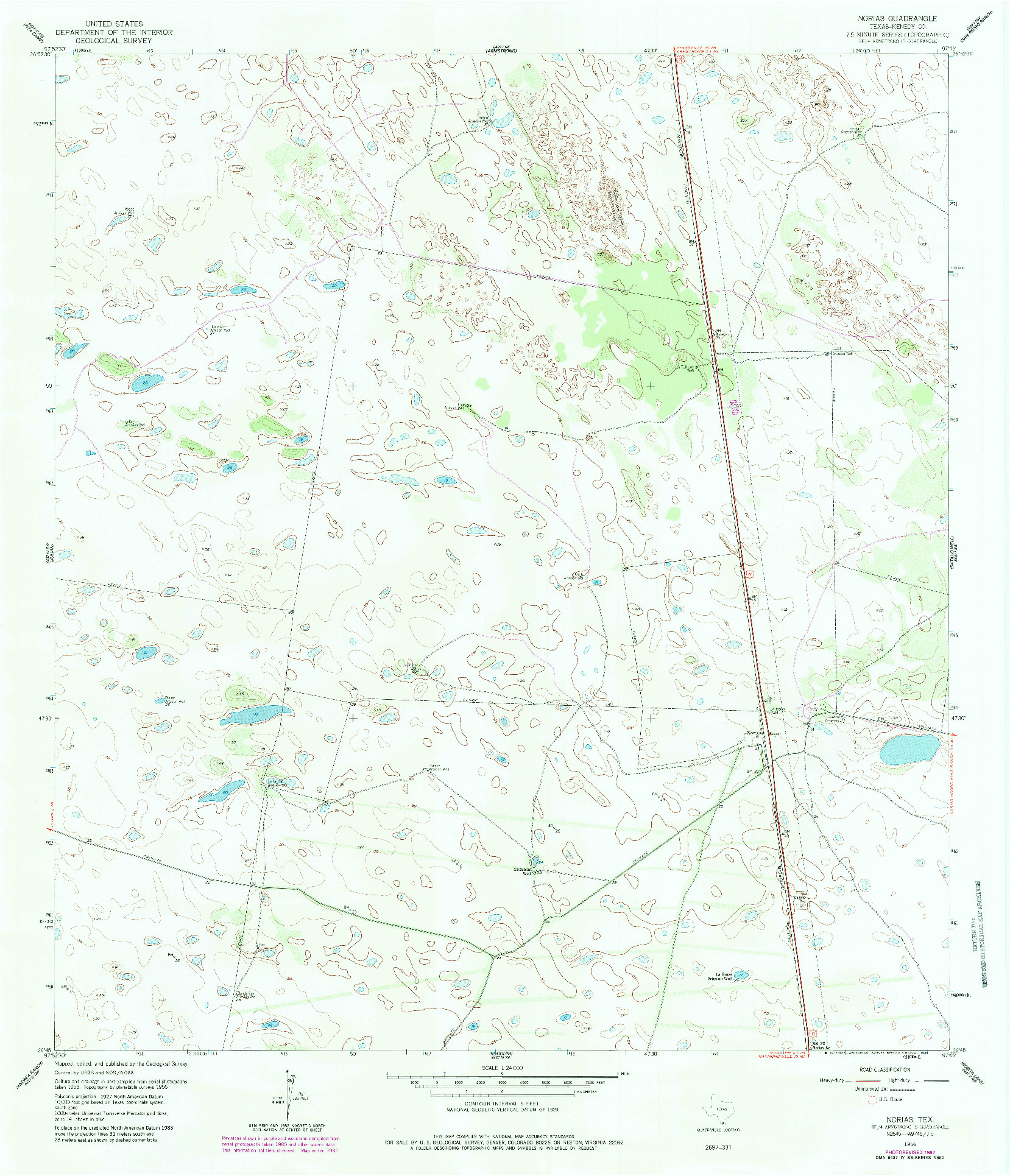 USGS 1:24000-SCALE QUADRANGLE FOR NORIAS, TX 1956