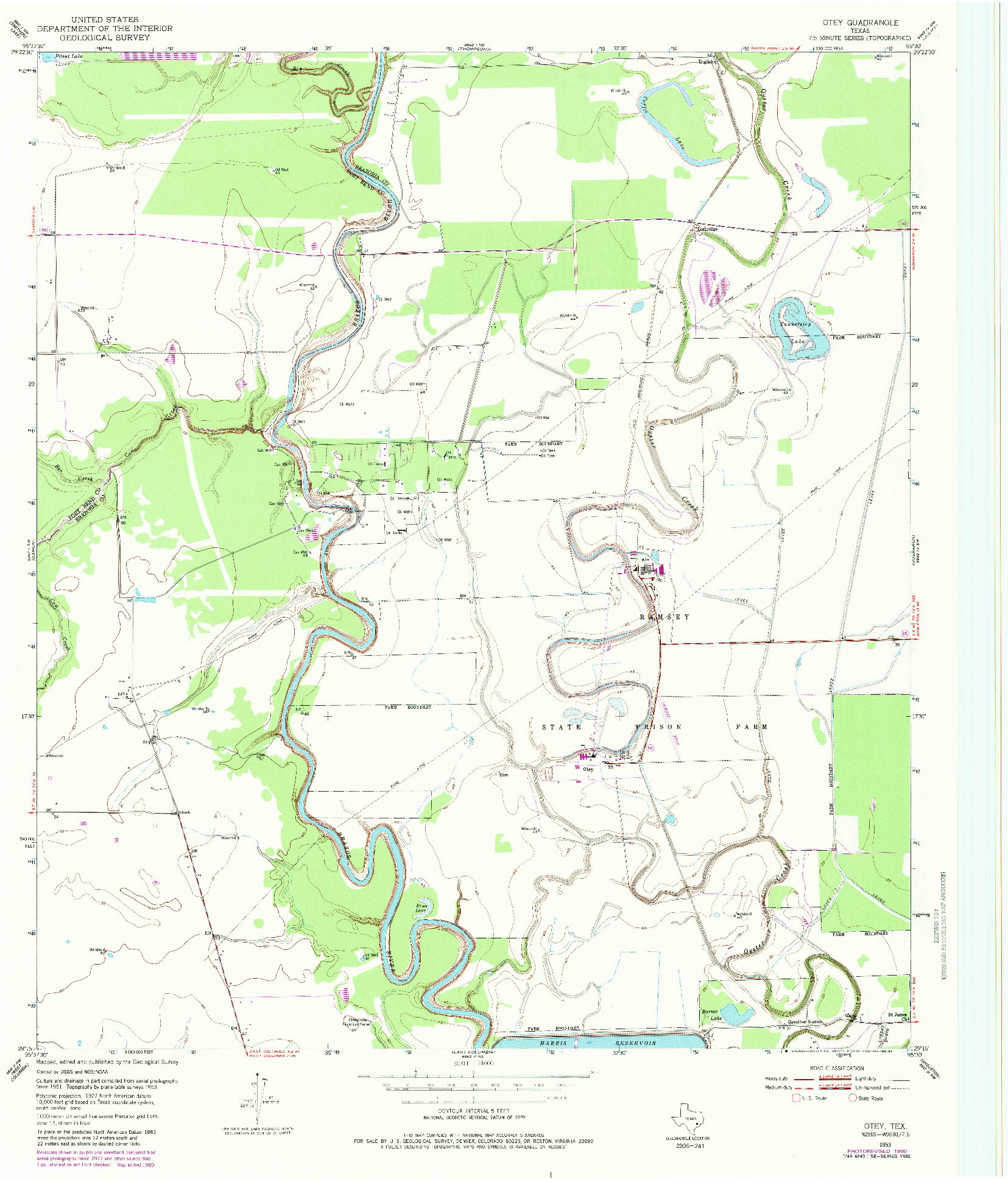 USGS 1:24000-SCALE QUADRANGLE FOR OTEY, TX 1953