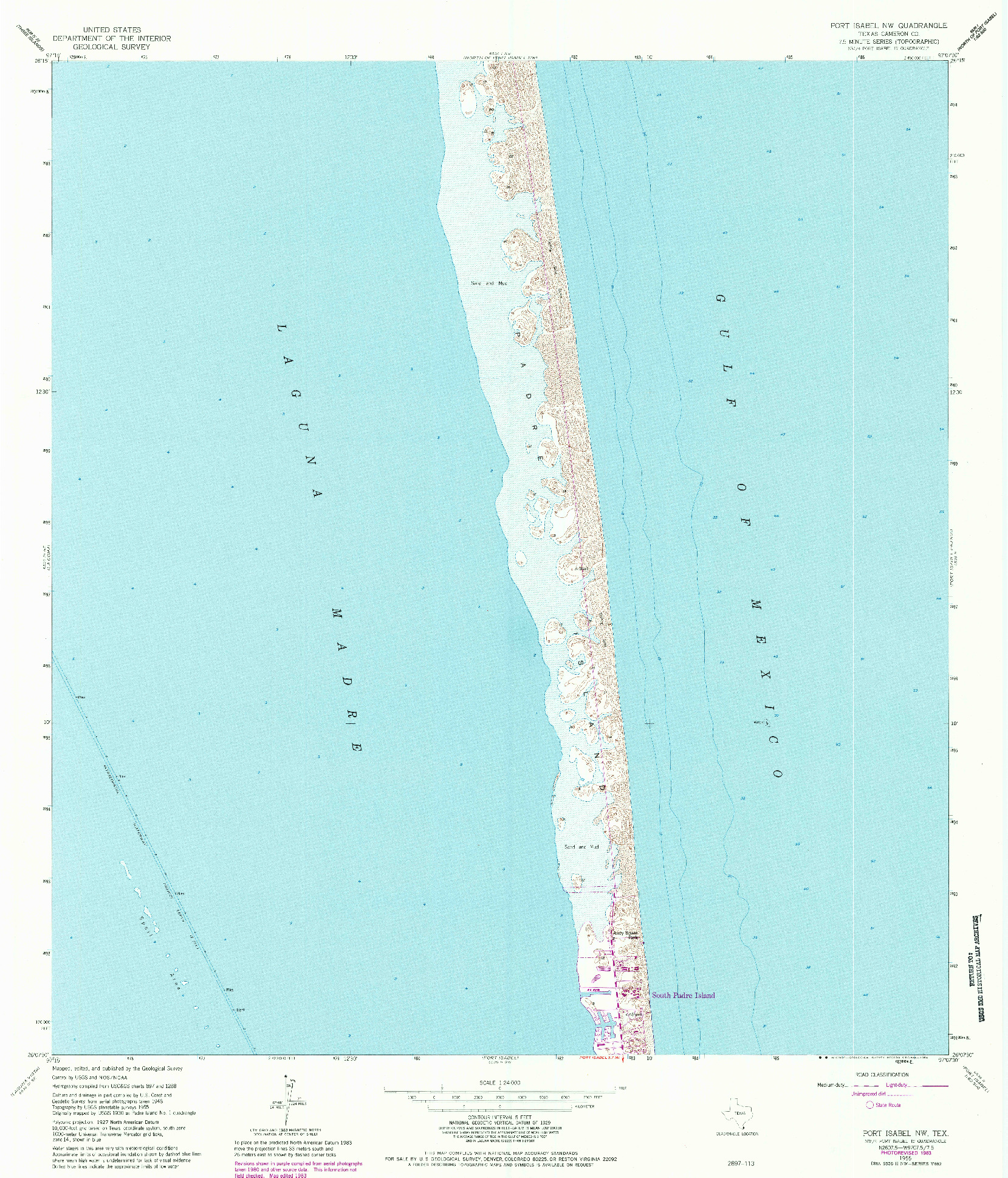 USGS 1:24000-SCALE QUADRANGLE FOR PORT ISABEL NW, TX 1955