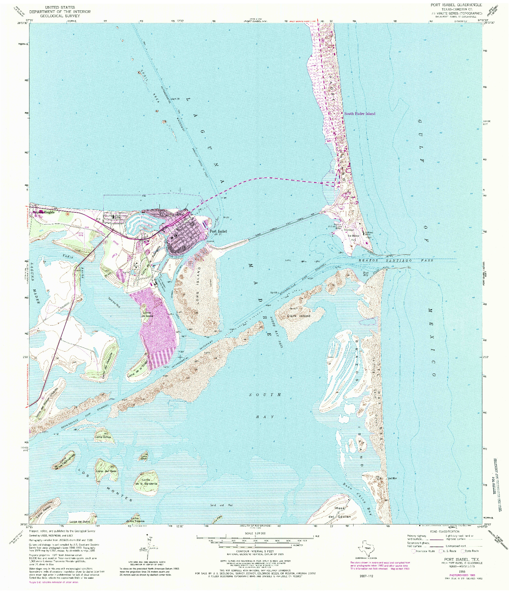 USGS 1:24000-SCALE QUADRANGLE FOR PORT ISABEL, TX 1955