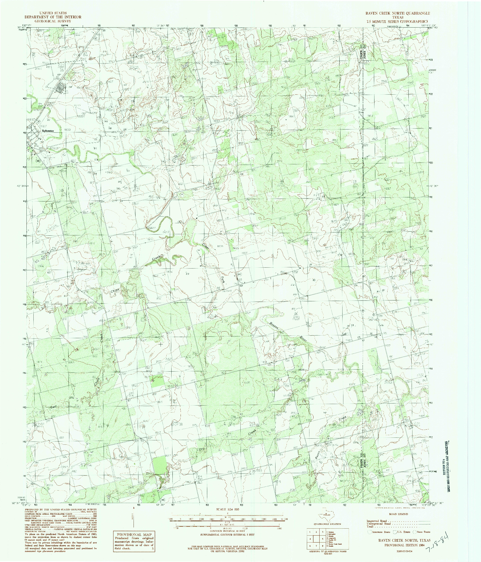 USGS 1:24000-SCALE QUADRANGLE FOR RAVEN CREEK NORTH, TX 1984