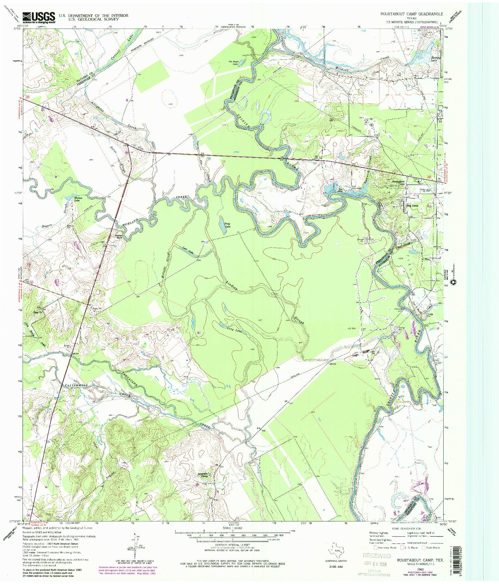 USGS 1:24000-SCALE QUADRANGLE FOR ROUSTABOUT CAMP, TX 1960