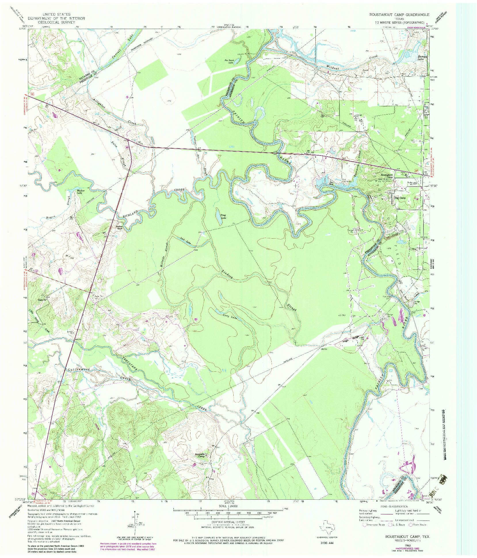 USGS 1:24000-SCALE QUADRANGLE FOR ROUSTABOUT CAMP, TX 1960