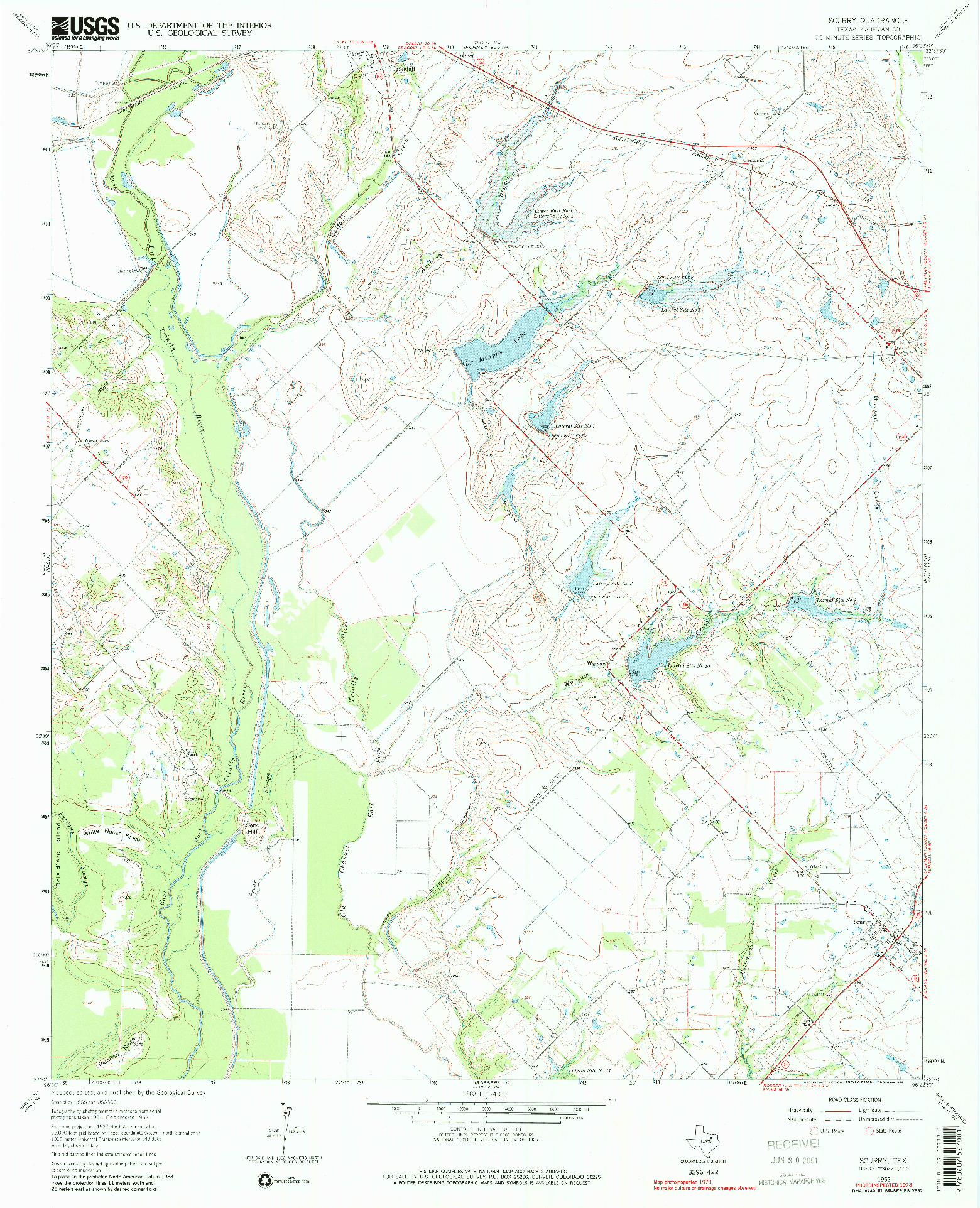 USGS 1:24000-SCALE QUADRANGLE FOR SCURRY, TX 1962
