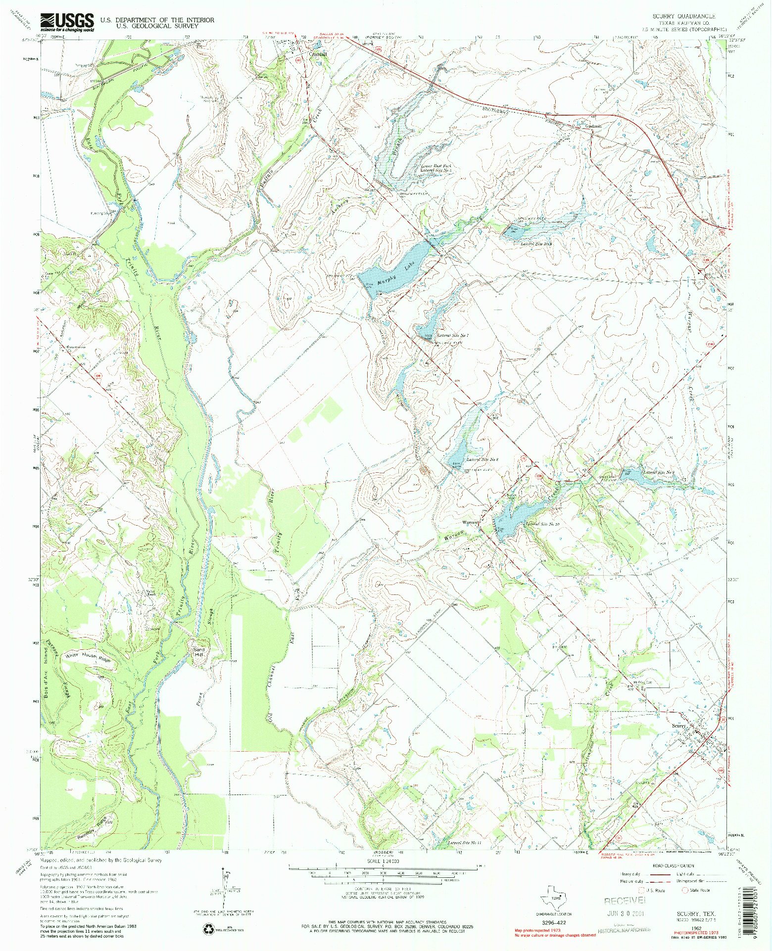 USGS 1:24000-SCALE QUADRANGLE FOR SCURRY, TX 1962