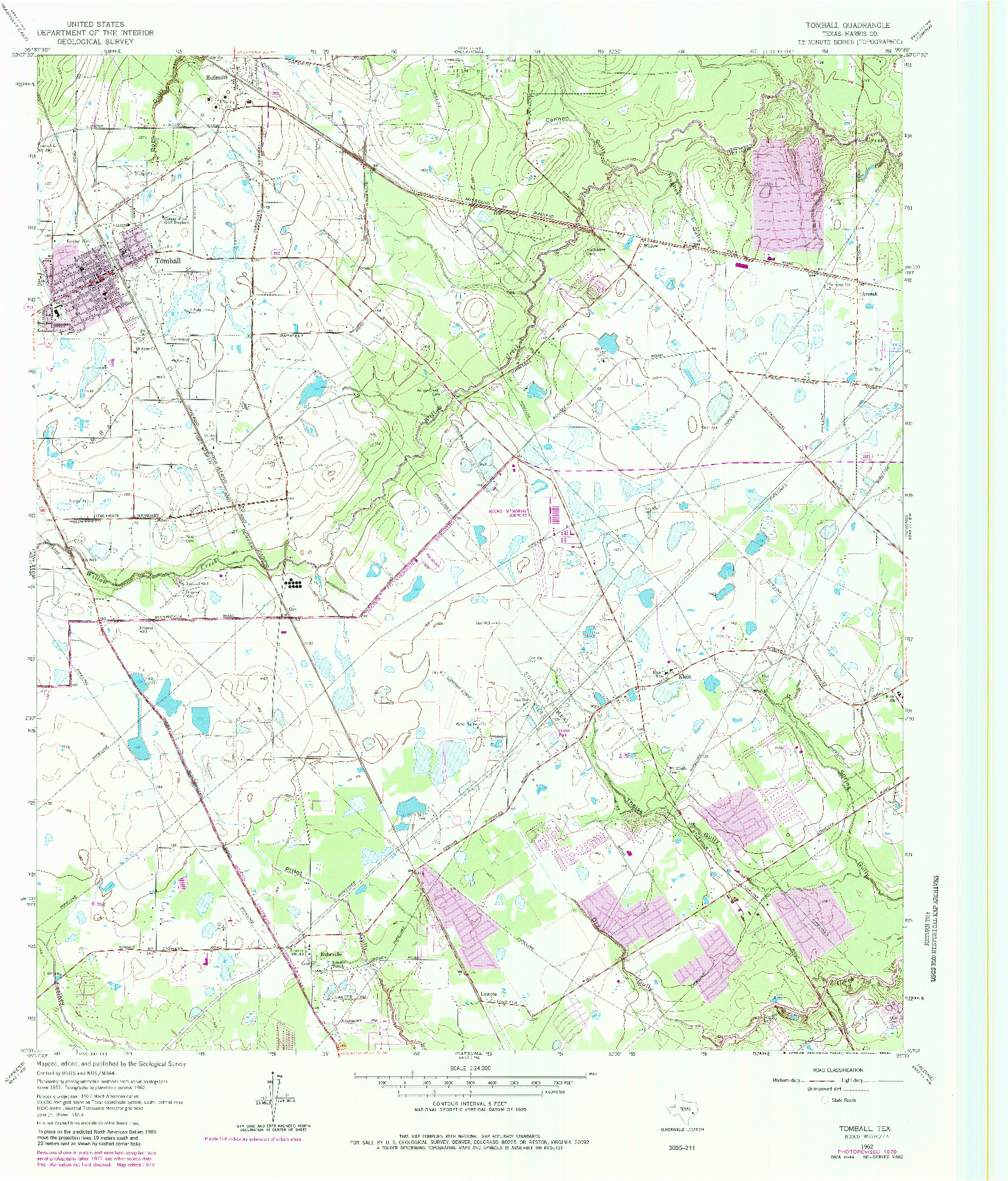 USGS 1:24000-SCALE QUADRANGLE FOR TOMBALL, TX 1962