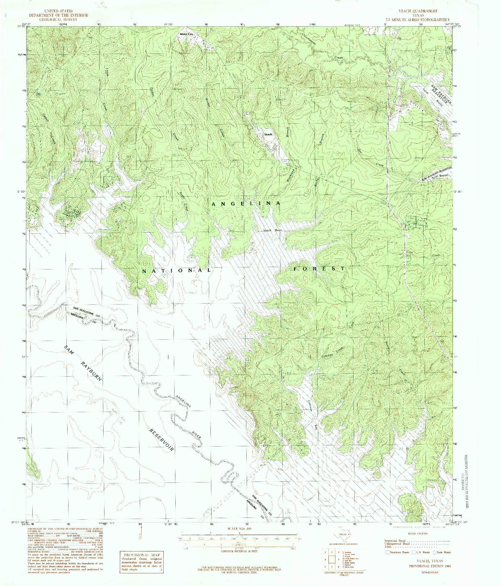 USGS 1:24000-SCALE QUADRANGLE FOR VEACH, TX 1984