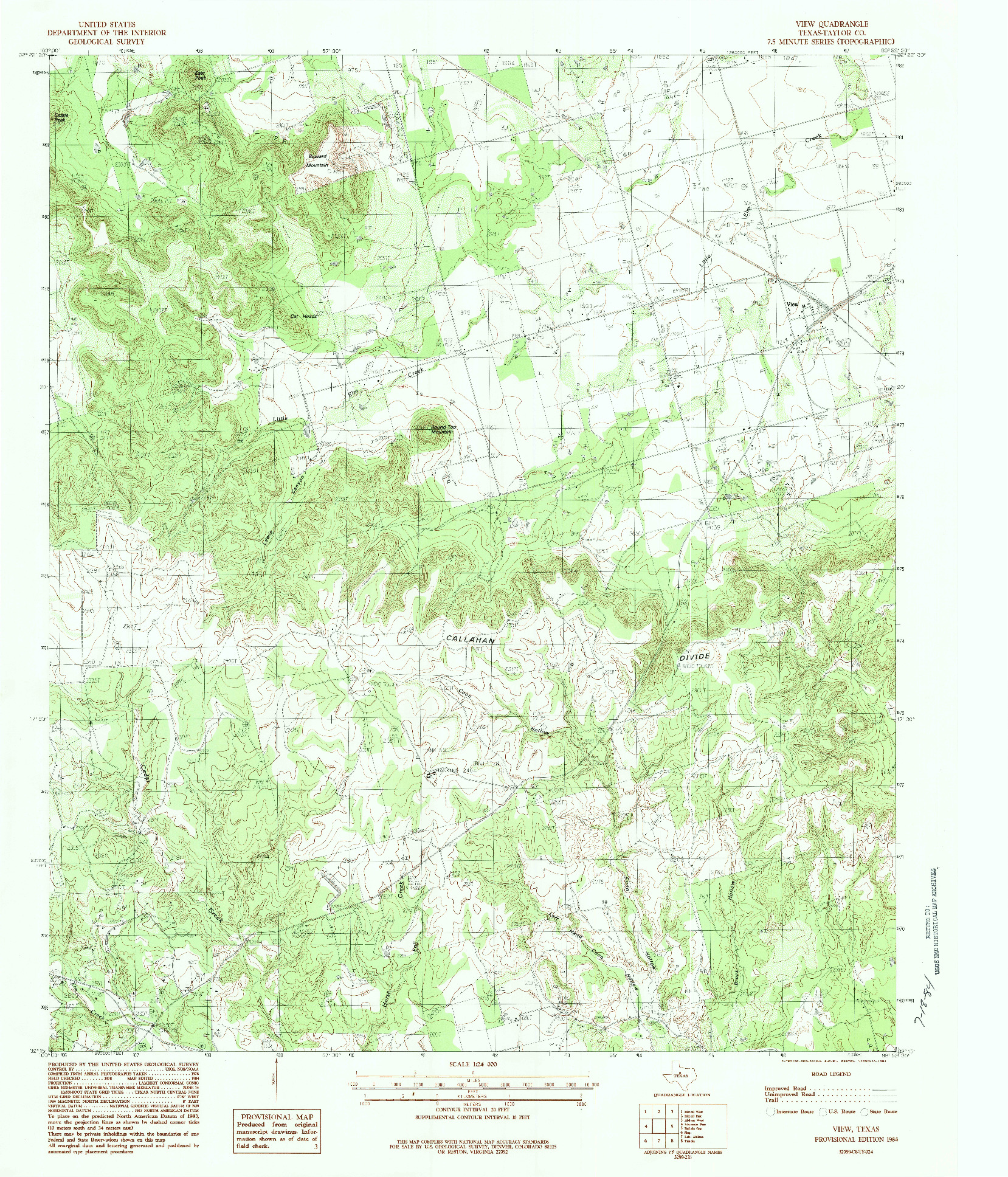 USGS 1:24000-SCALE QUADRANGLE FOR VIEW, TX 1984