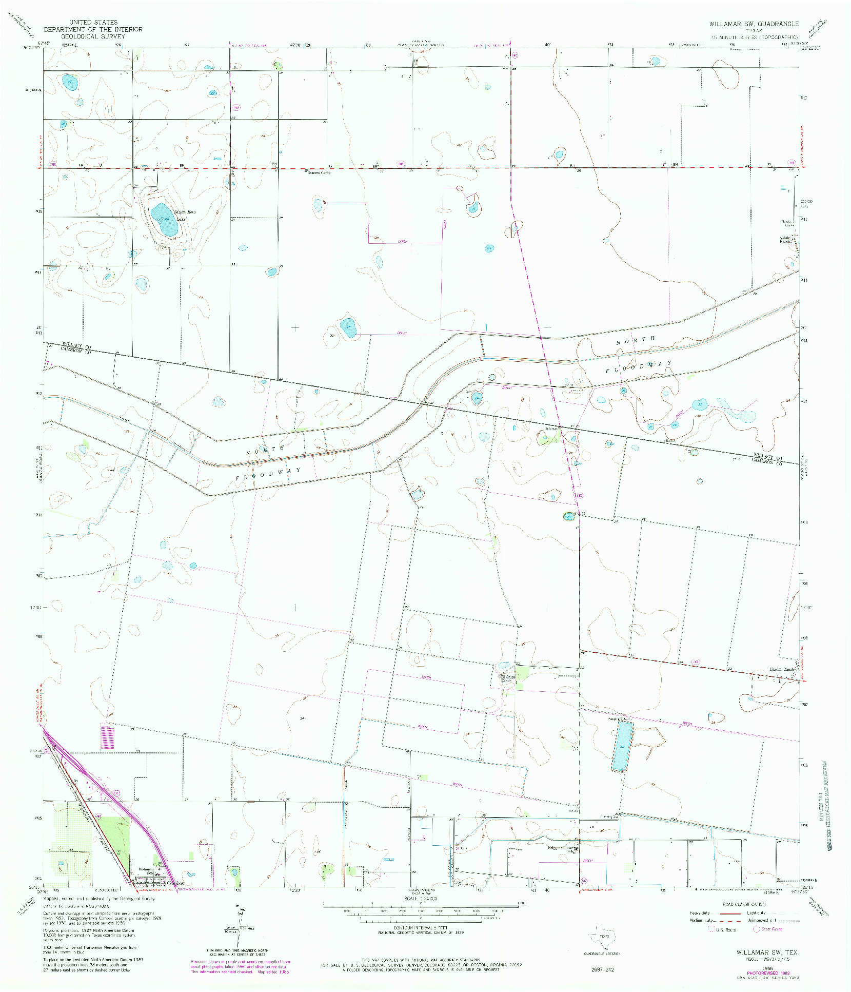 USGS 1:24000-SCALE QUADRANGLE FOR WILLAMAR SW, TX 1956