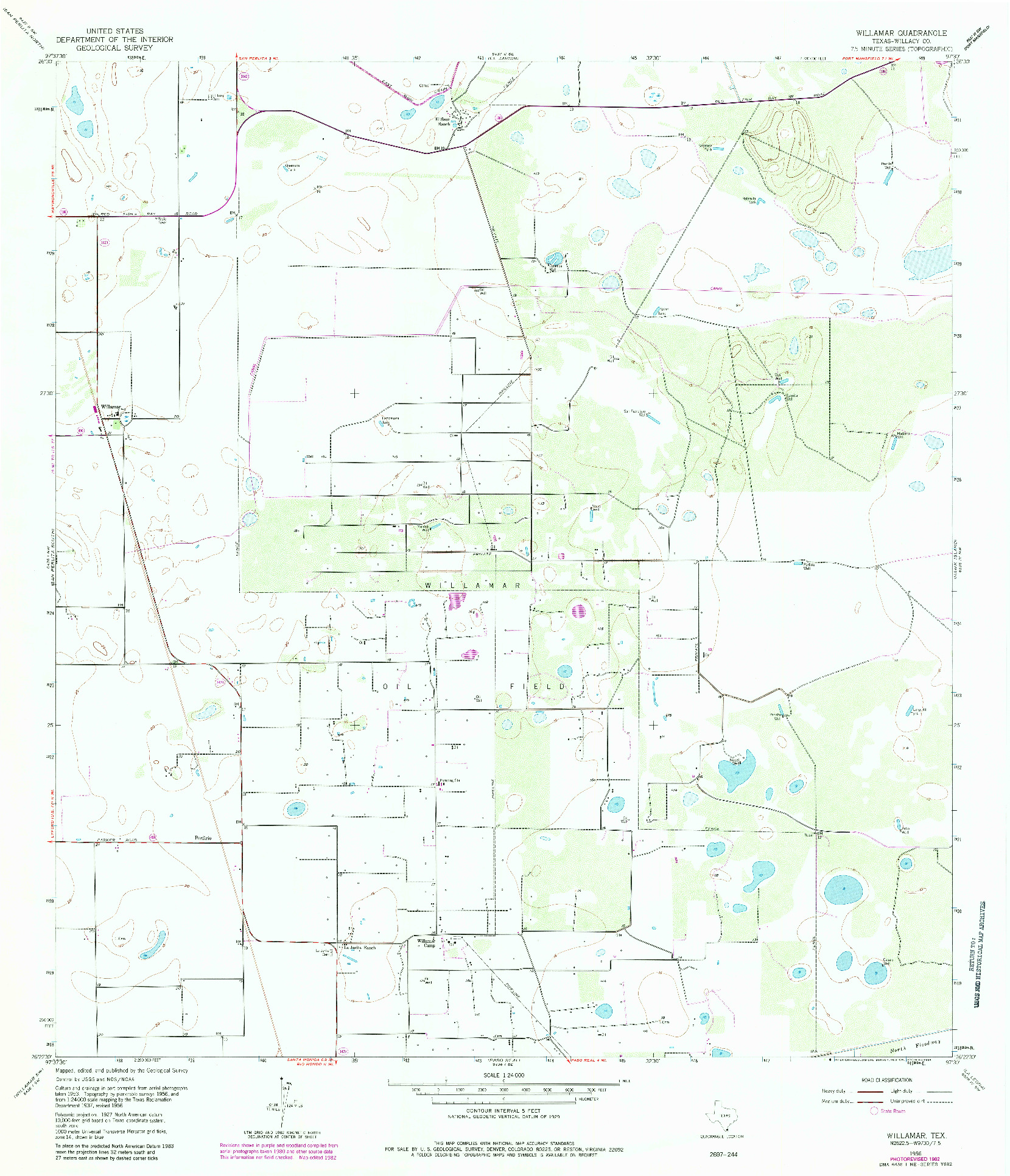 USGS 1:24000-SCALE QUADRANGLE FOR WILLAMAR, TX 1956