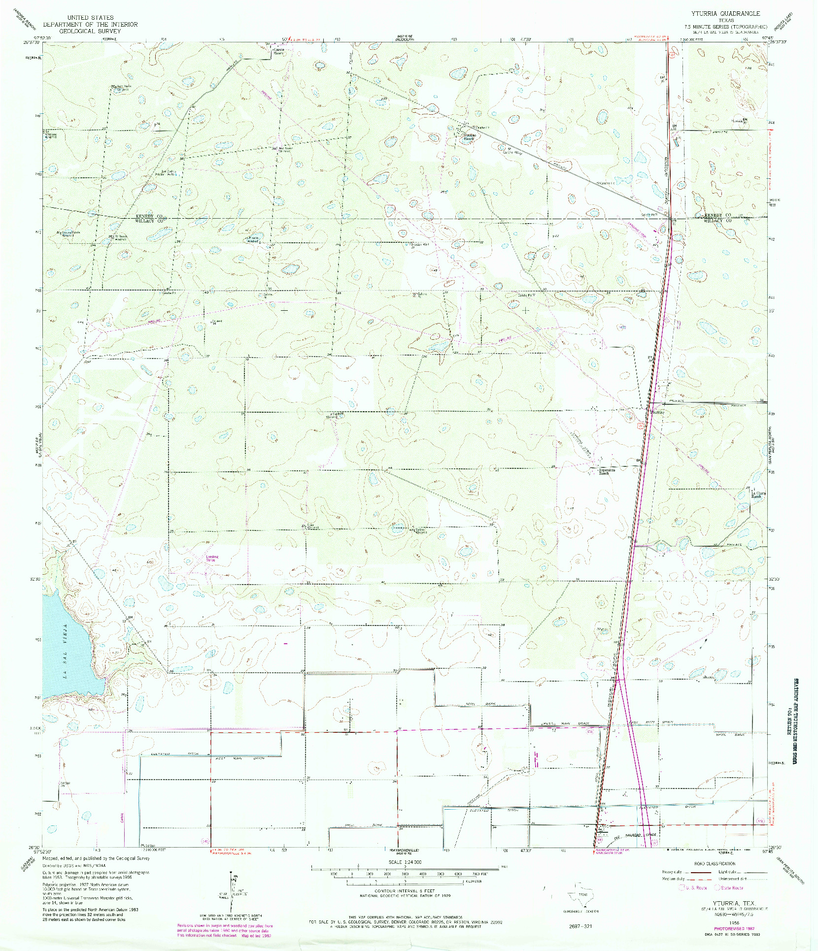 USGS 1:24000-SCALE QUADRANGLE FOR YTURRIA, TX 1956