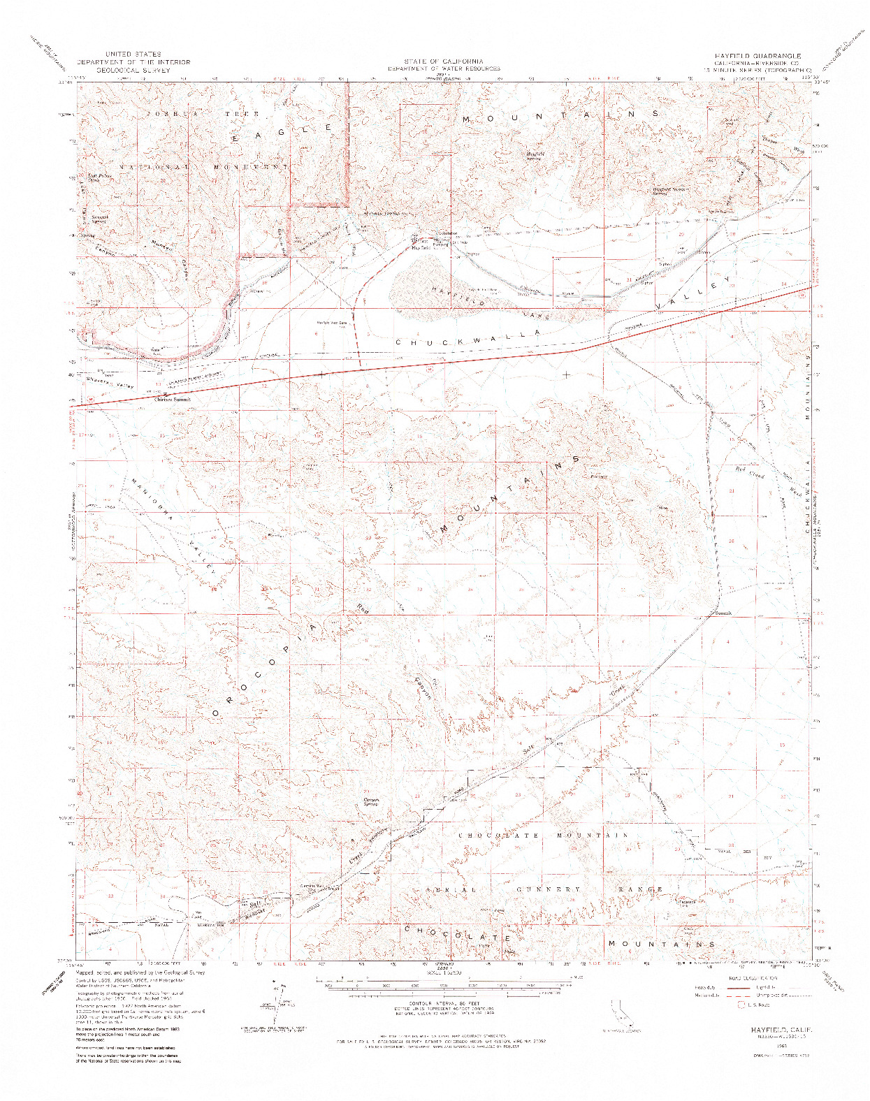 USGS 1:62500-SCALE QUADRANGLE FOR HAYFIELD, CA 1963
