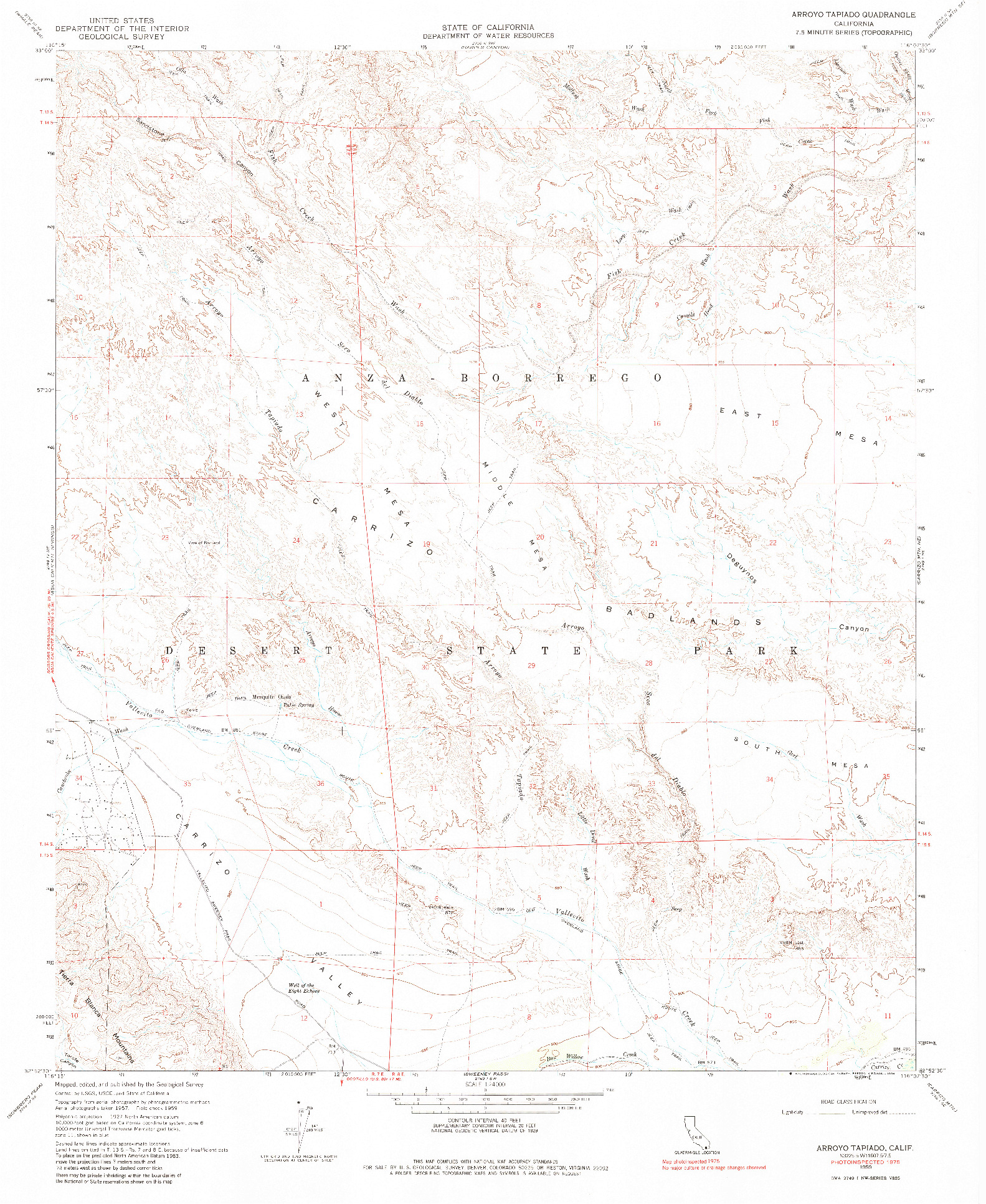 USGS 1:24000-SCALE QUADRANGLE FOR ARROYO TAPIADO, CA 1959