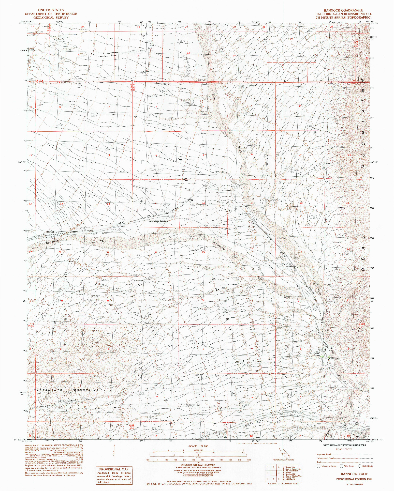 USGS 1:24000-SCALE QUADRANGLE FOR BANNOCK, CA 1984