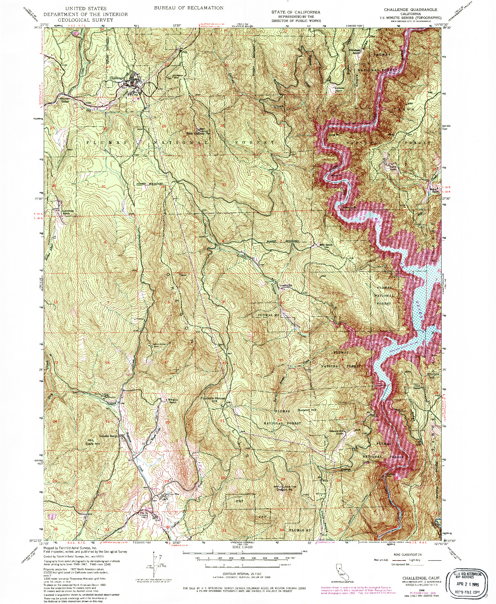 USGS 1:24000-SCALE QUADRANGLE FOR CHALLENGE, CA 1948