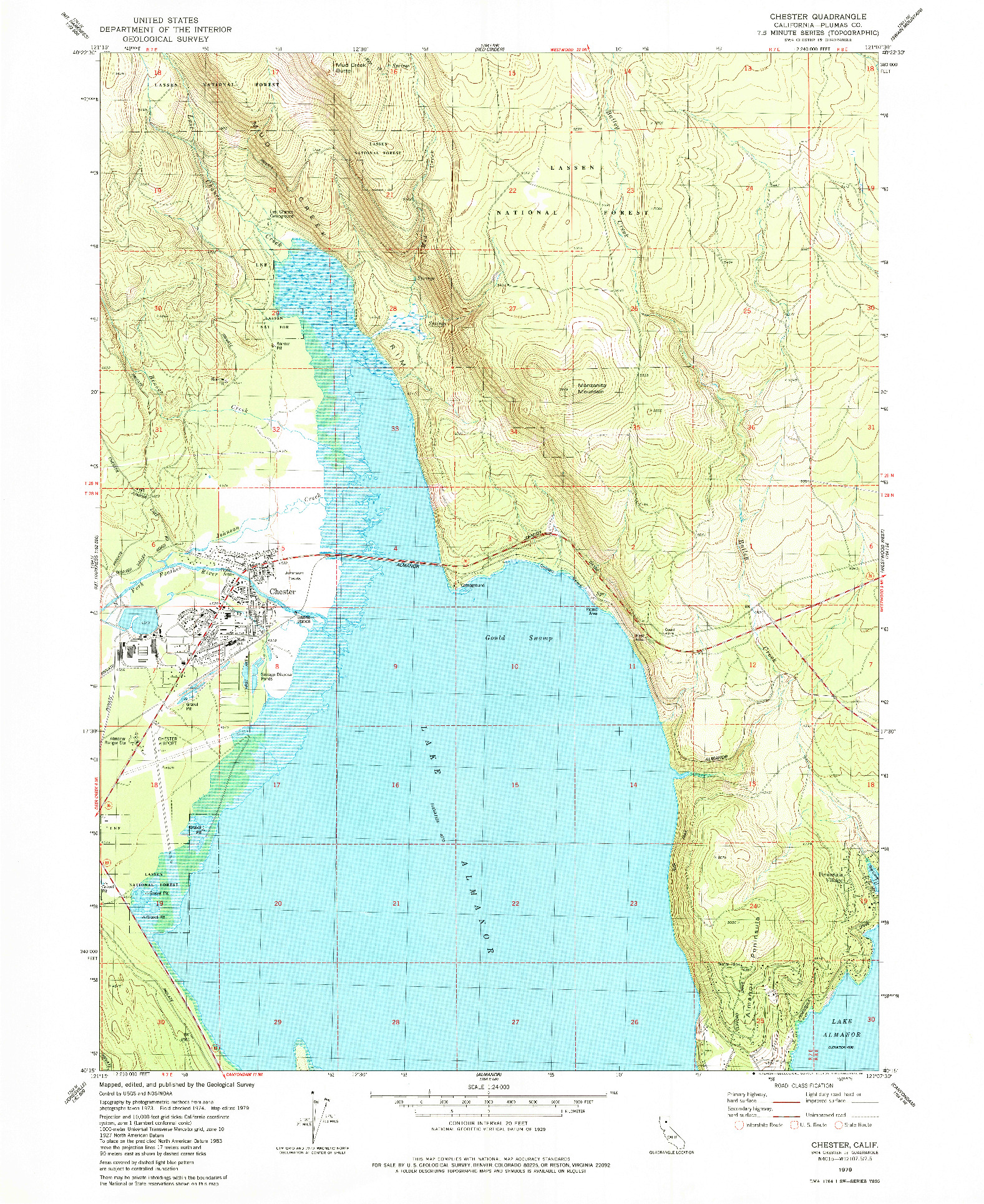 USGS 1:24000-SCALE QUADRANGLE FOR CHESTER, CA 1979