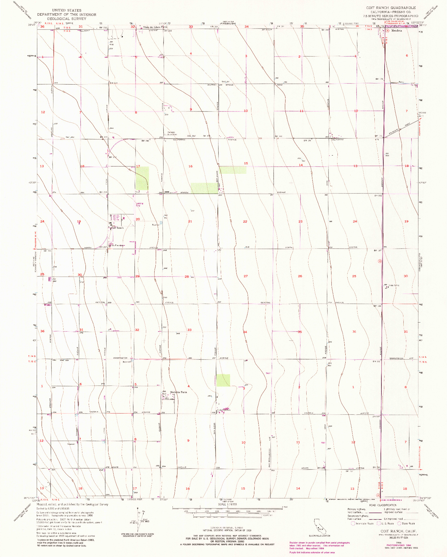 USGS 1:24000-SCALE QUADRANGLE FOR COIT RANCH, CA 1956