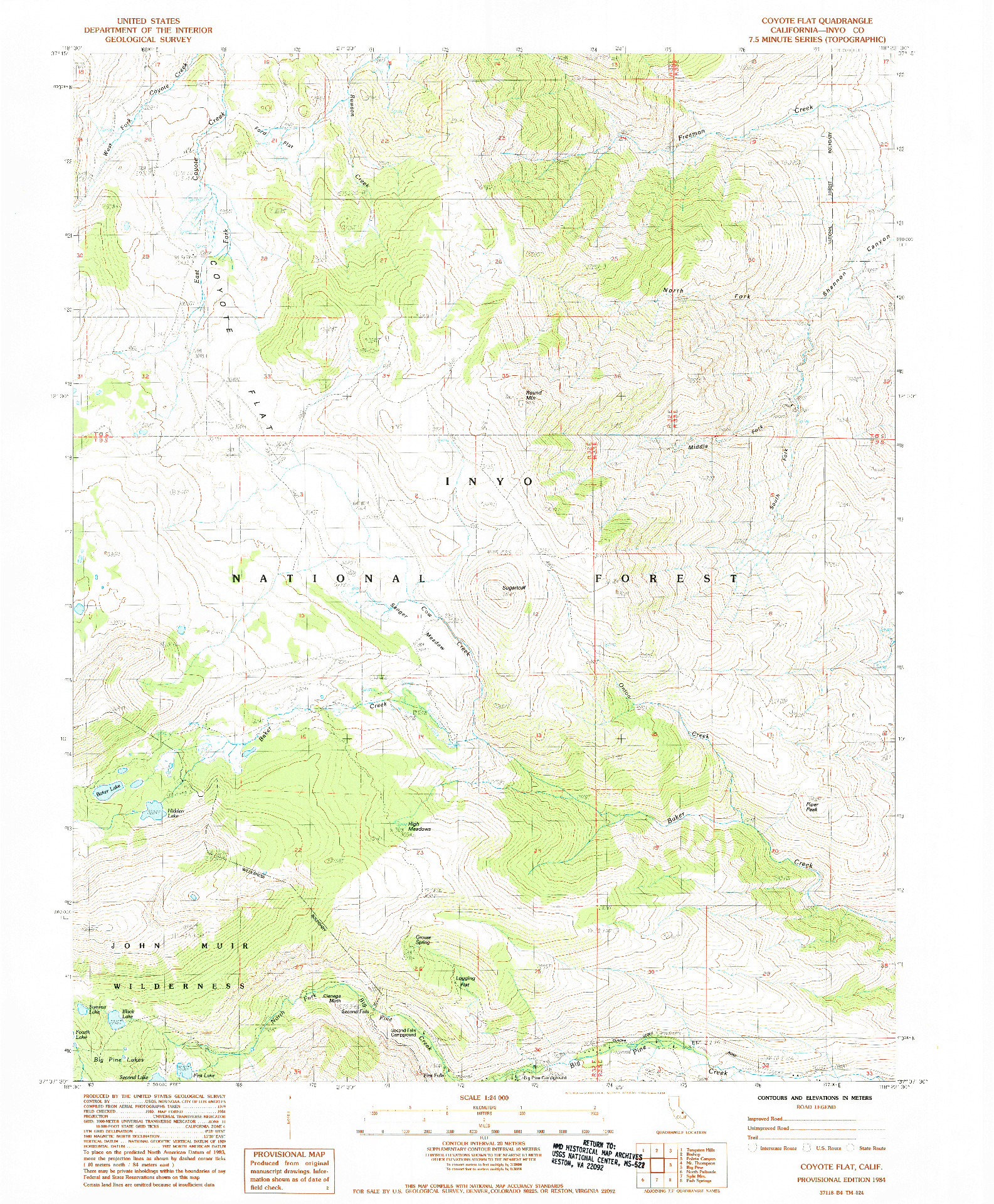 USGS 1:24000-SCALE QUADRANGLE FOR COYOTE FLAT, CA 1984