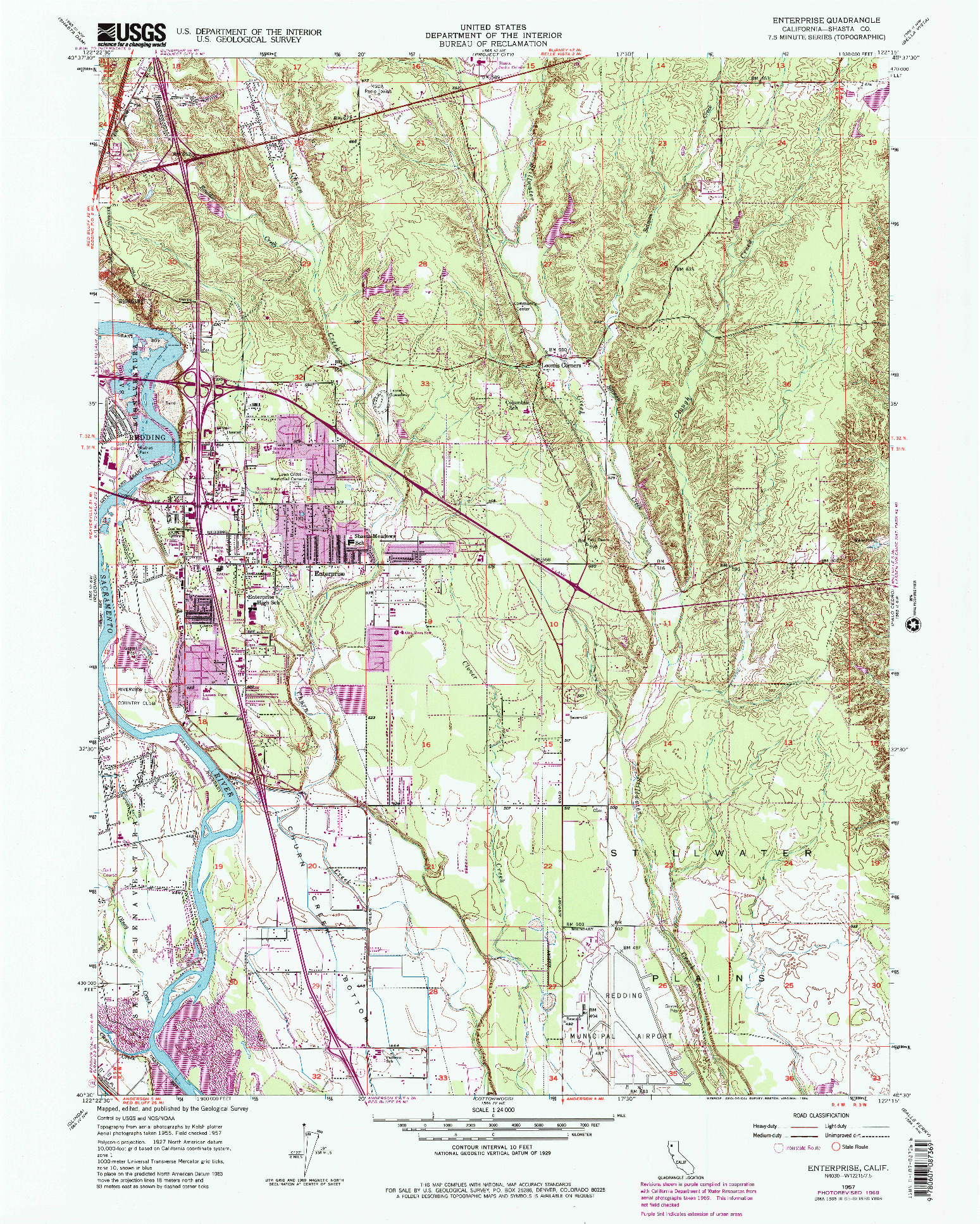 USGS 1:24000-SCALE QUADRANGLE FOR ENTERPRISE, CA 1957