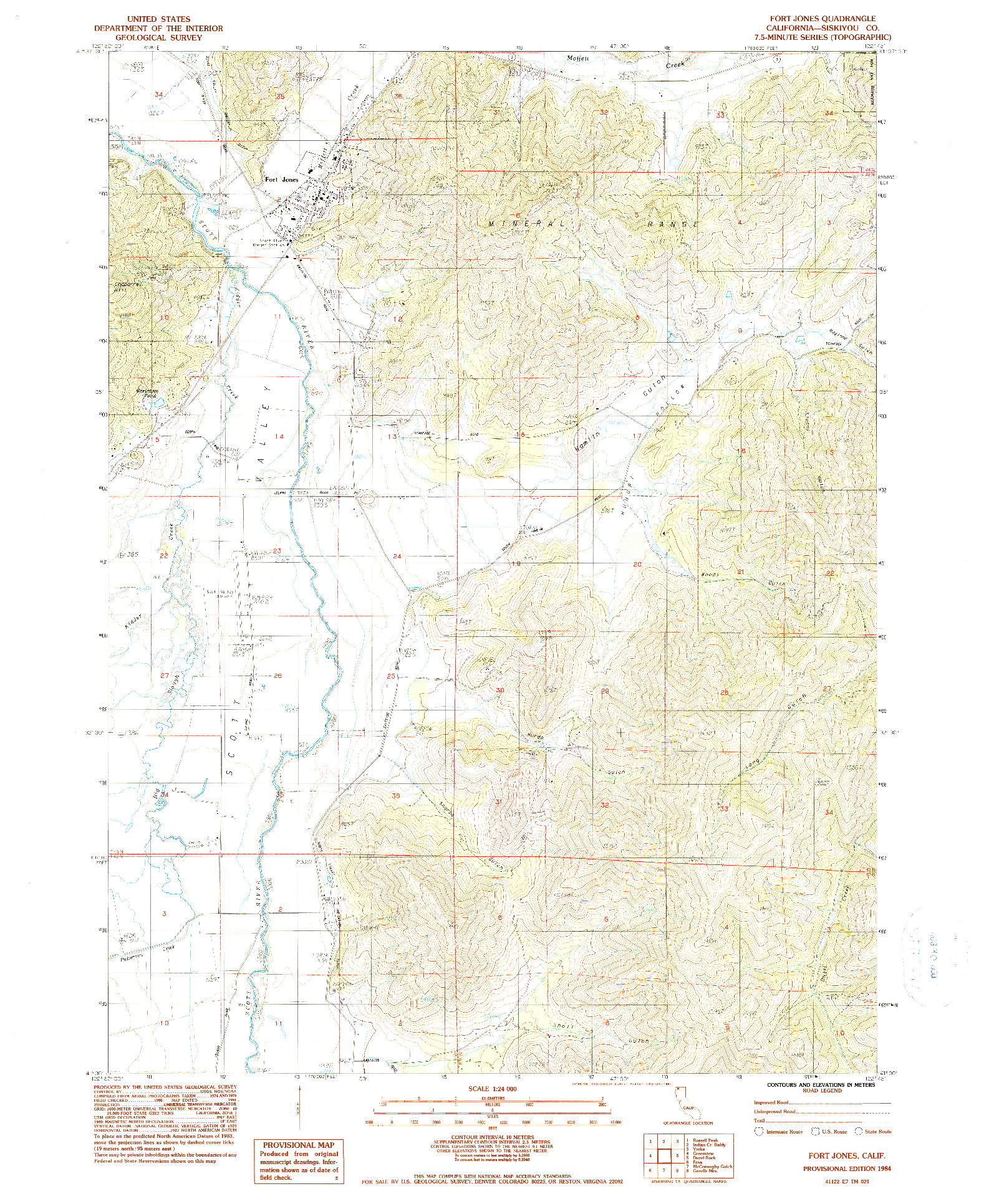 USGS 1:24000-SCALE QUADRANGLE FOR FORT JONES, CA 1984