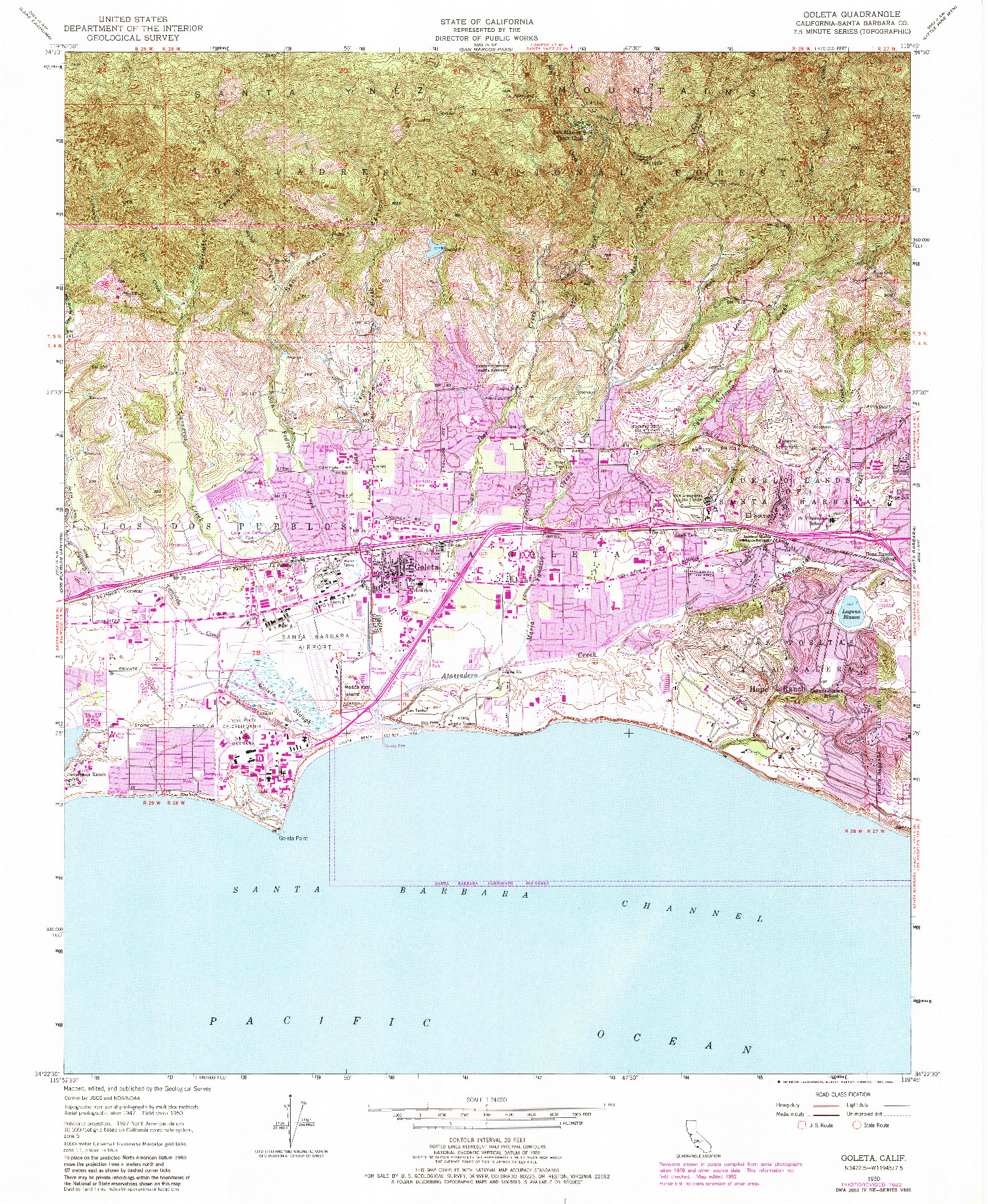 USGS 1:24000-SCALE QUADRANGLE FOR GOLETA, CA 1950