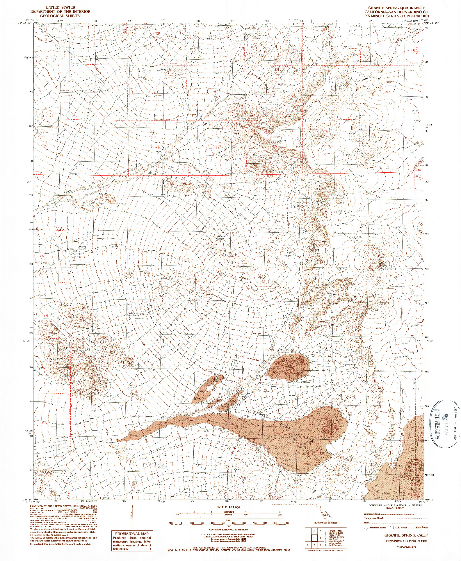 USGS 1:24000-SCALE QUADRANGLE FOR GRANITE SPRING, CA 1983