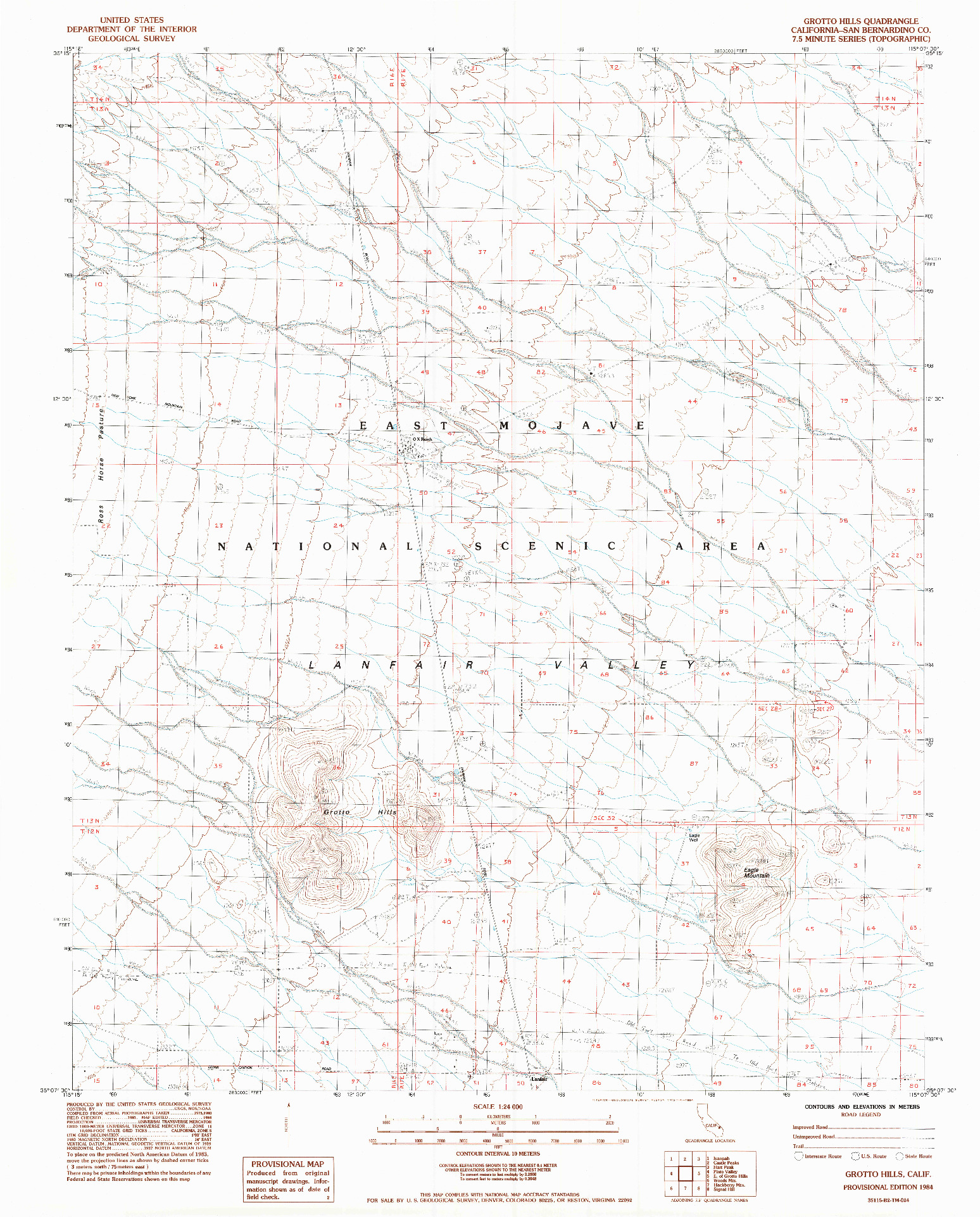 USGS 1:24000-SCALE QUADRANGLE FOR GROTTO HILLS, CA 1984