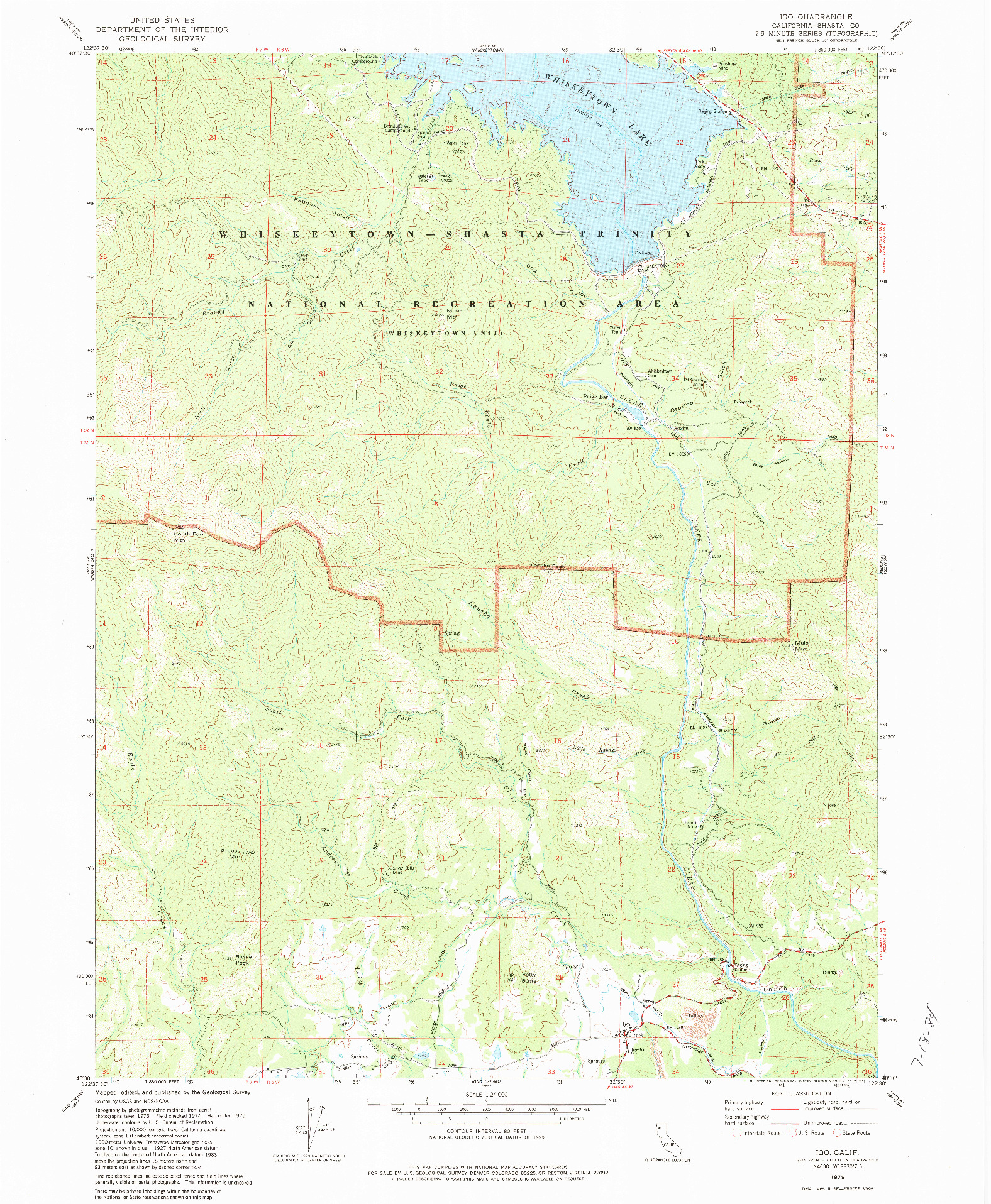 USGS 1:24000-SCALE QUADRANGLE FOR IGO, CA 1979