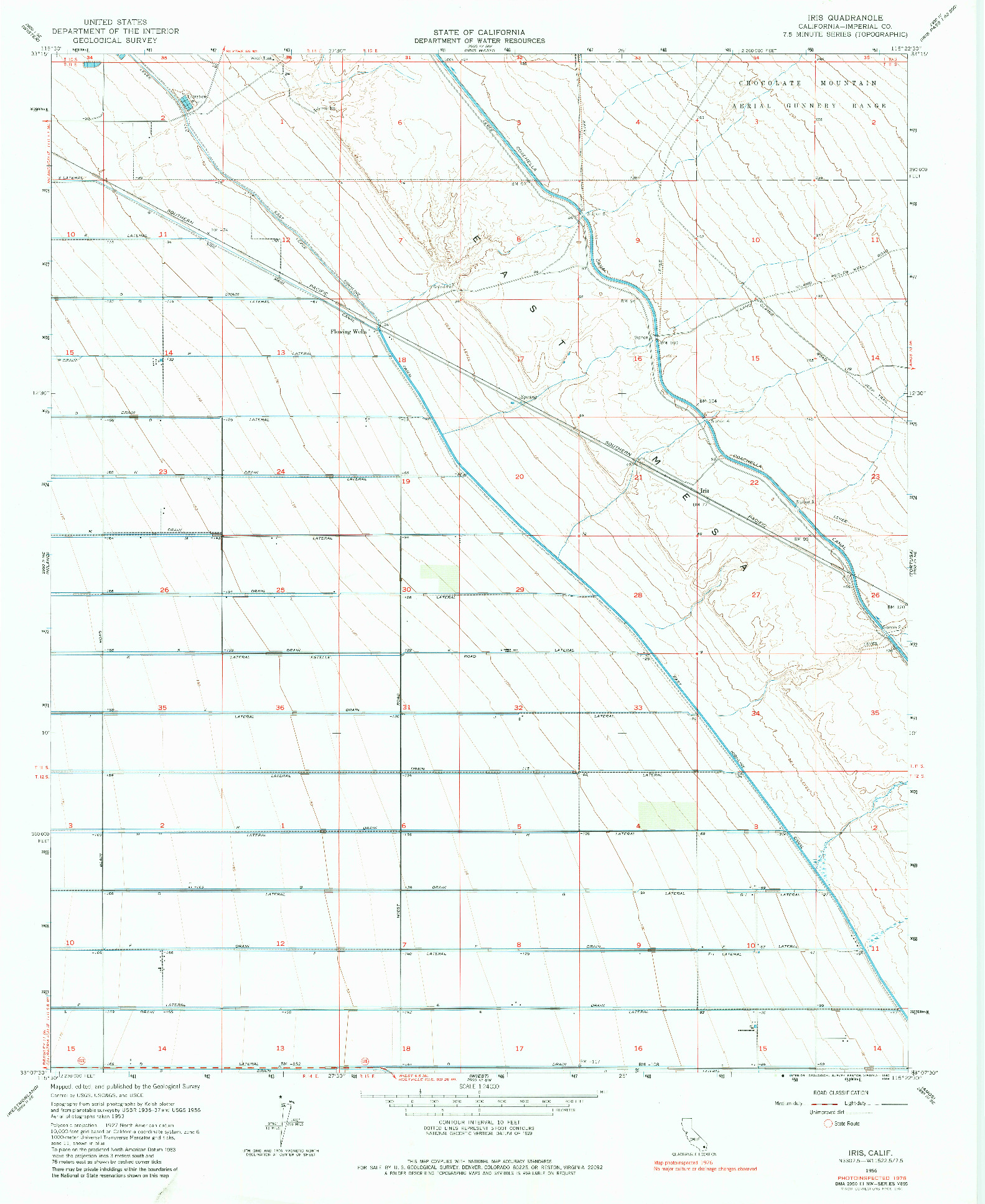 USGS 1:24000-SCALE QUADRANGLE FOR IRIS, CA 1956